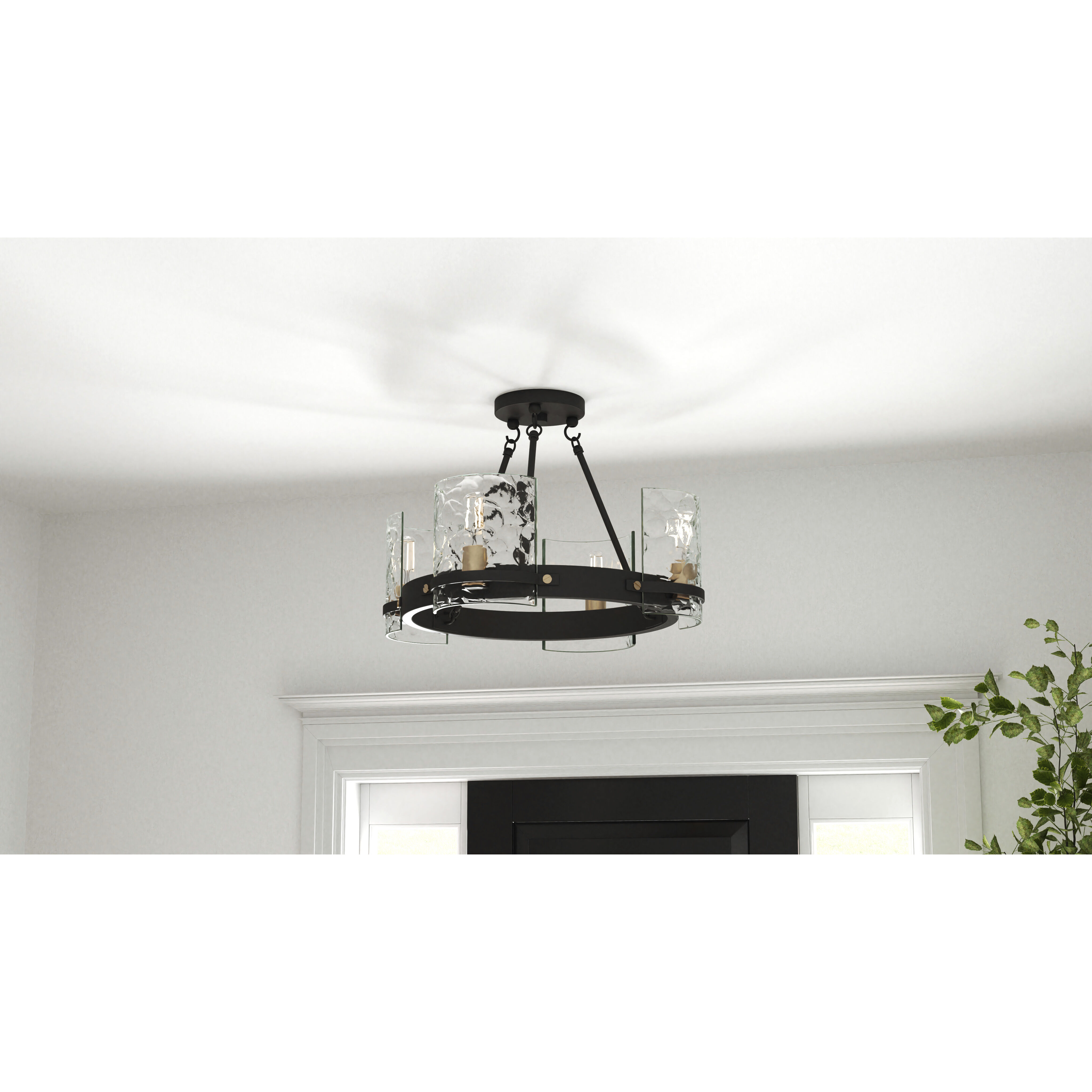 Gloucester 4 Light 20 inch Matte Black Semi-Flush Mount Ceiling Light, Large