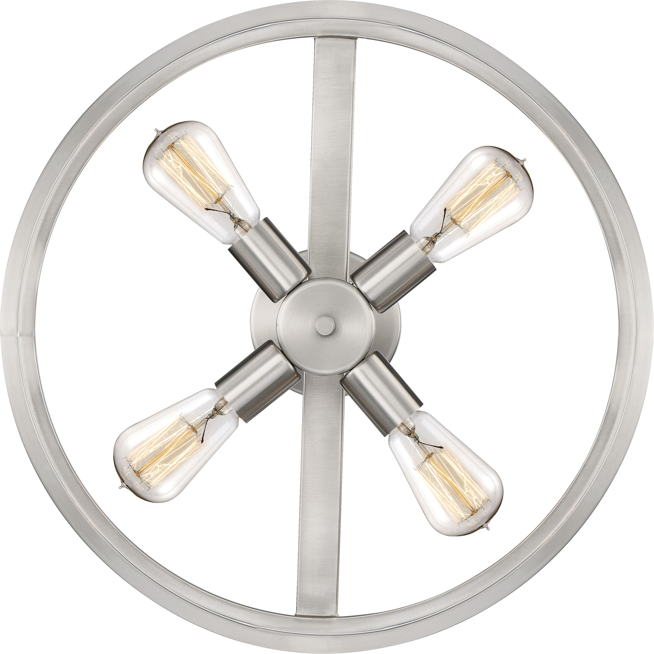 New Harbor 4 Light 18 inch Brushed Nickel Semi-Flush Mount Ceiling Light