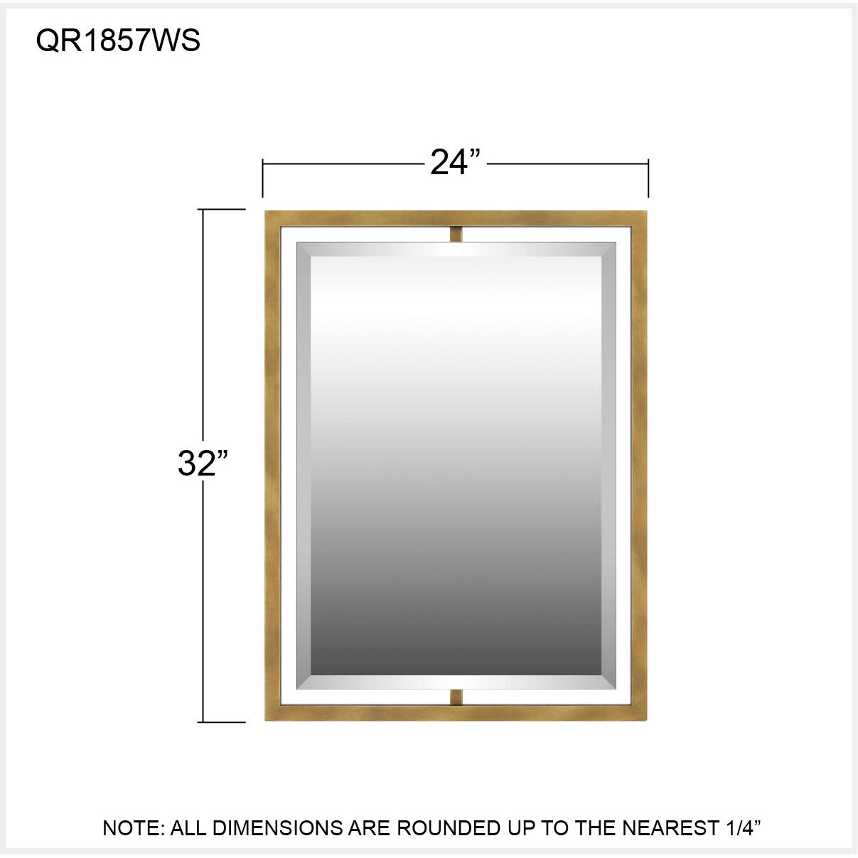 Quoizel Reflections 32 X 24 inch Weathered Brass Mirror