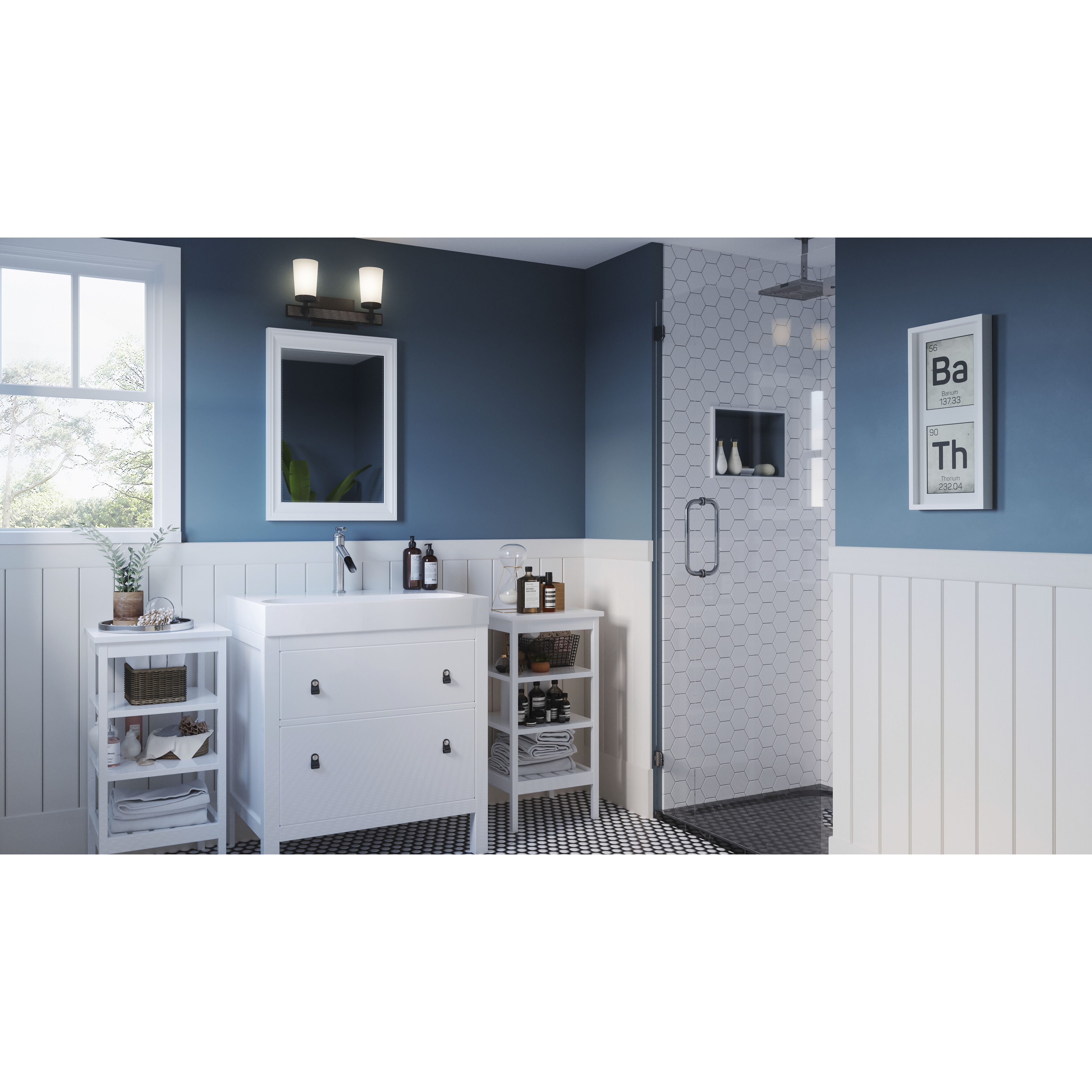 Dalton 2 Light 15 inch Earth Black Bath Light Wall Light, Medium