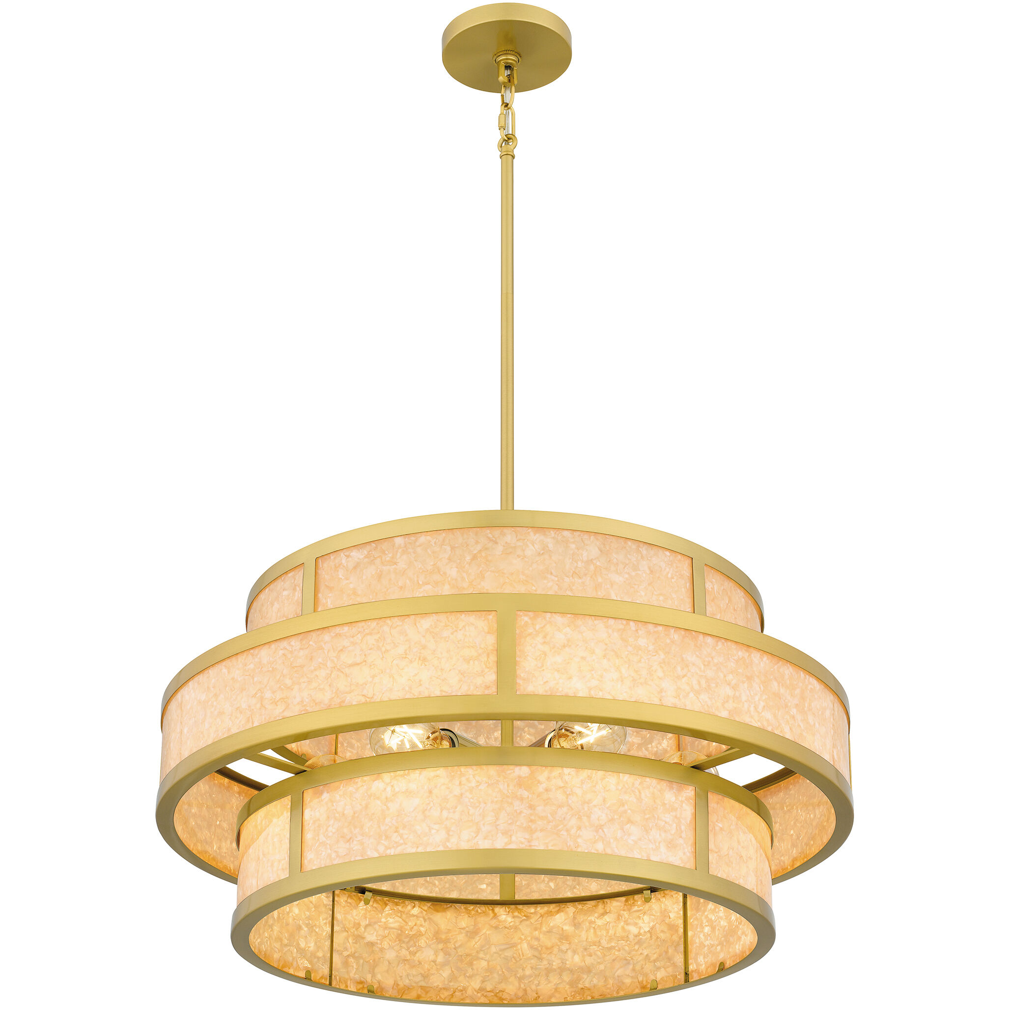 Stoneland 6 Light 24 inch Brushed Gold Pendant Ceiling Light