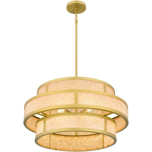 Stoneland 6 Light 24 inch Brushed Gold Pendant Ceiling Light