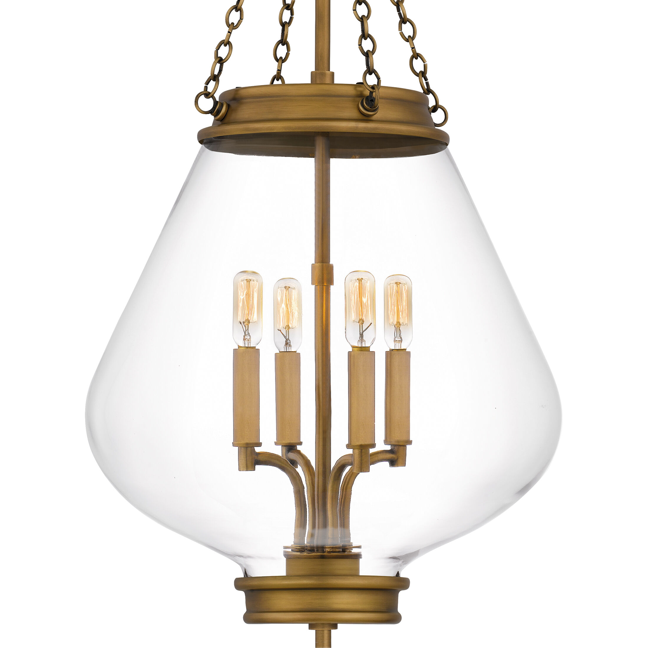 Wallace 4 Light 16 inch Weathered Brass Pendant Ceiling Light