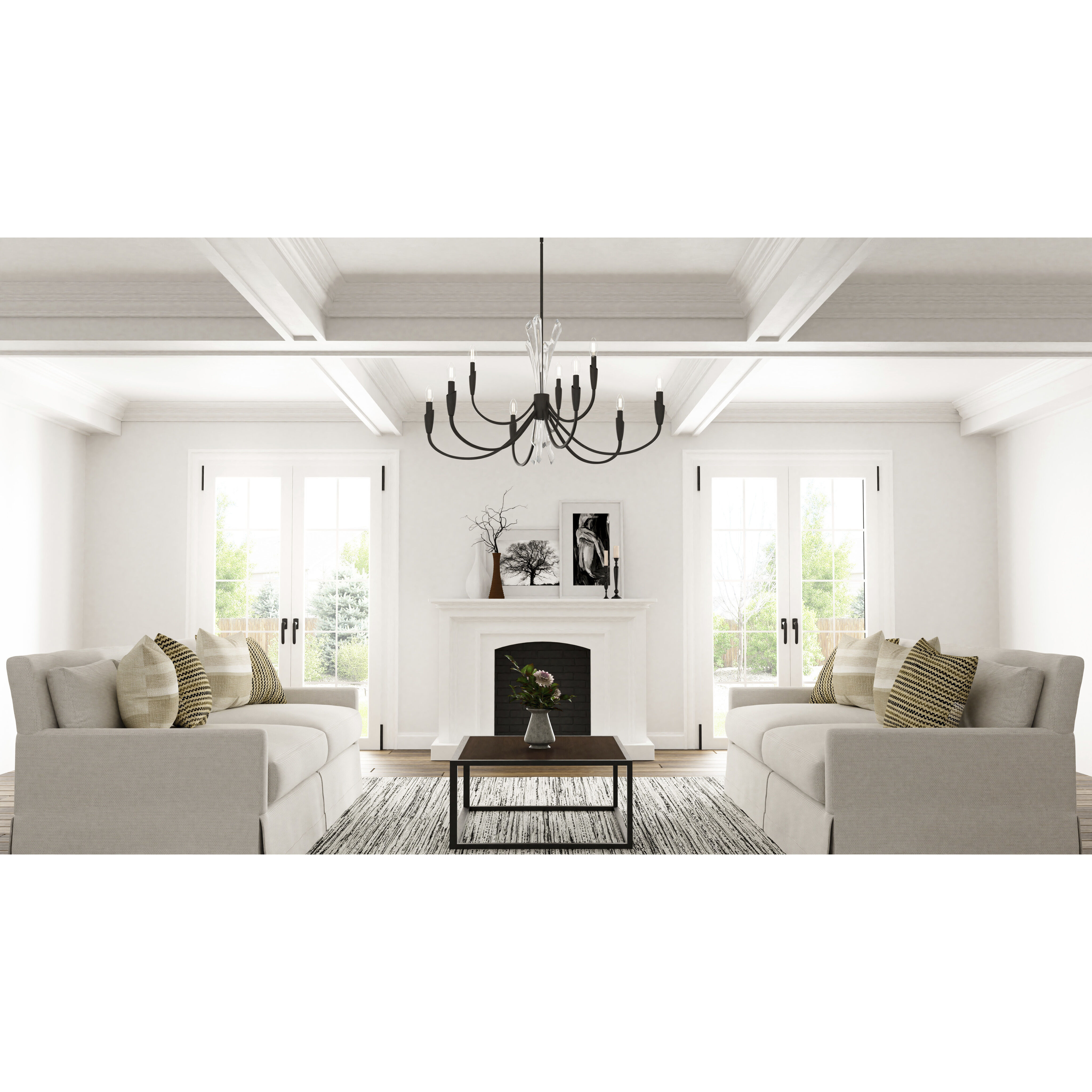Cecily 9 Light 40 inch Matte Black Chandelier Ceiling Light