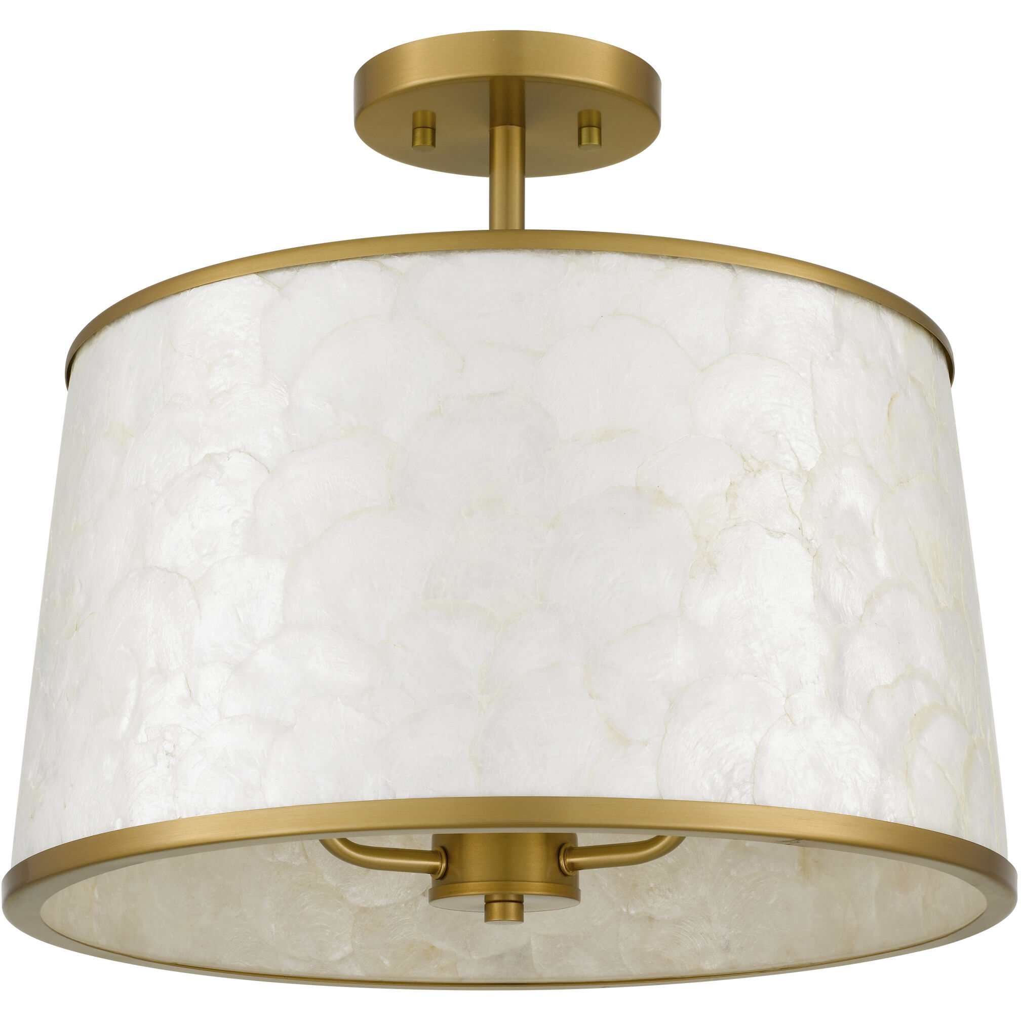 Windley 3 Light 16 inch Brushed Gold Semi-Flush Mount Ceiling Light