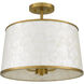 Windley 3 Light 16 inch Brushed Gold Semi-Flush Mount Ceiling Light