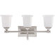 Nicholas 3 Light 22 inch Brushed Nickel Bath Light Wall Light
