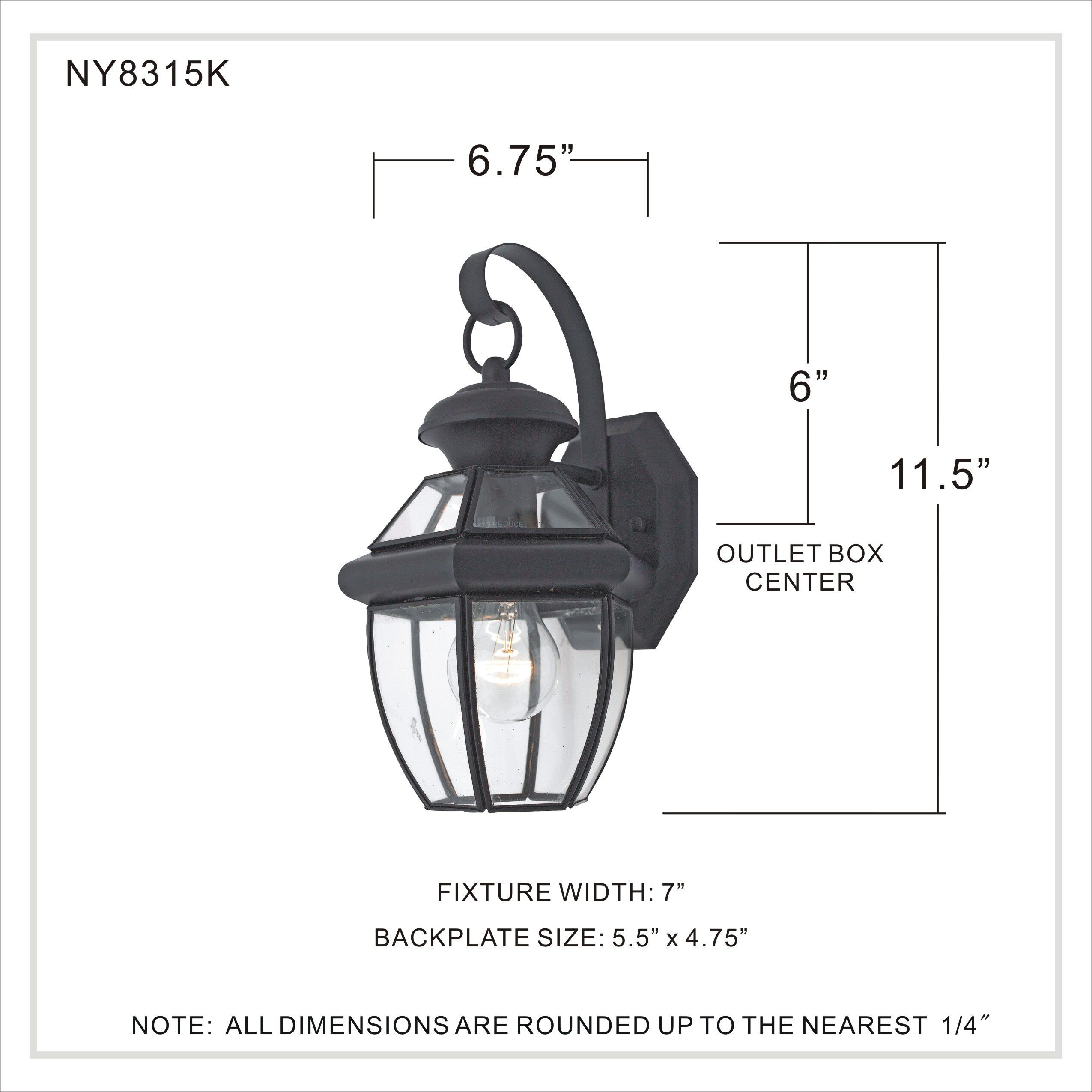 Newbury 1 Light 13 inch Mystic Black Outdoor Wall Lantern