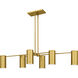 Foreland 6 Light 50 inch Brushed Gold Linear Chandelier Ceiling Light, Large