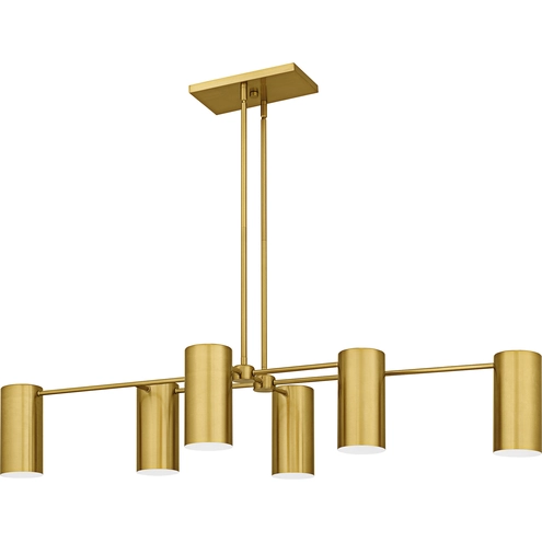 Quoizel FLD650BRG Foreland 6 Light 50 inch Brushed Gold Linear Quoizel FLD650BRG Foreland 6 Light 50 inch Brushed Gold Linear