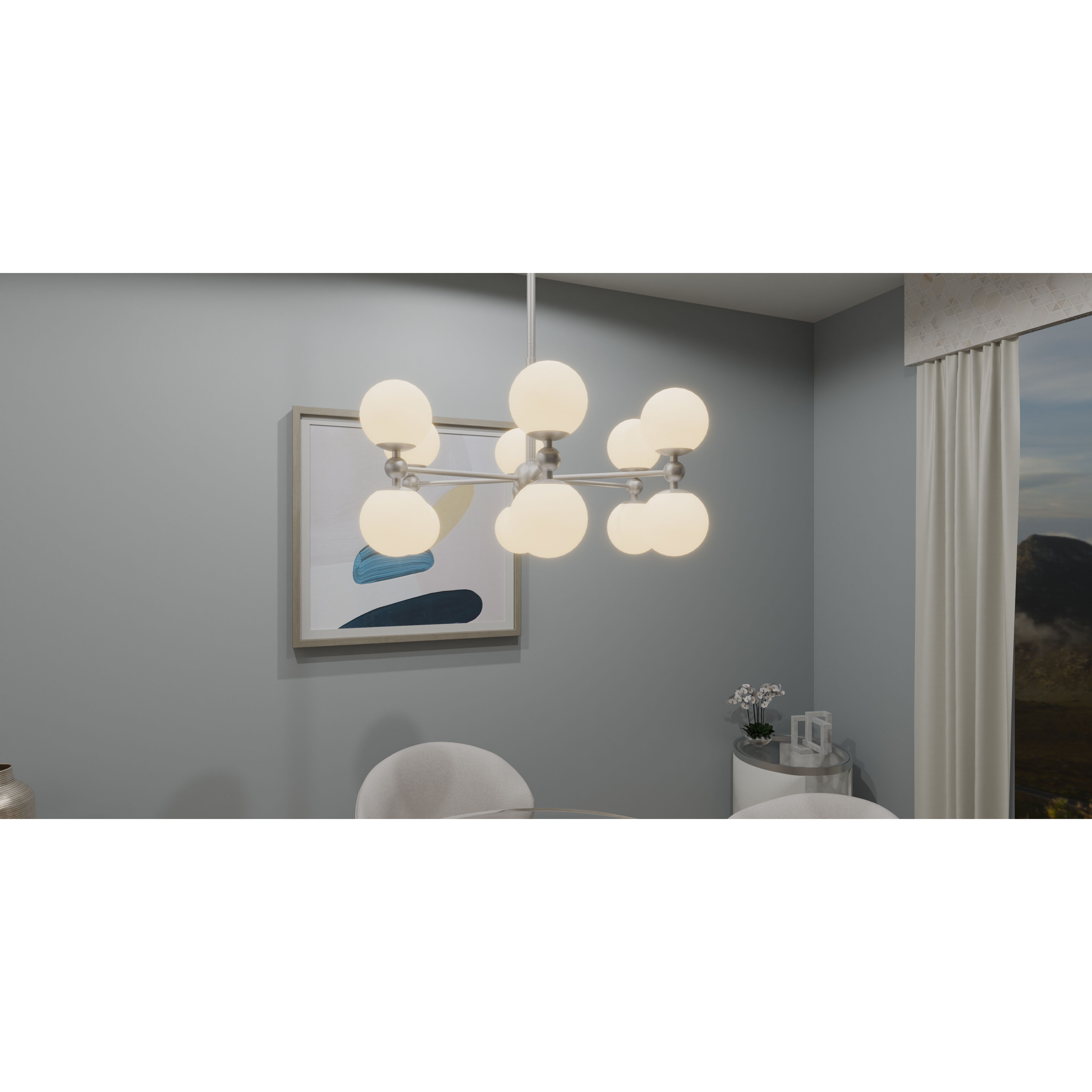 Elser 12 Light 31 inch Brushed Nickel Chandelier Ceiling Light