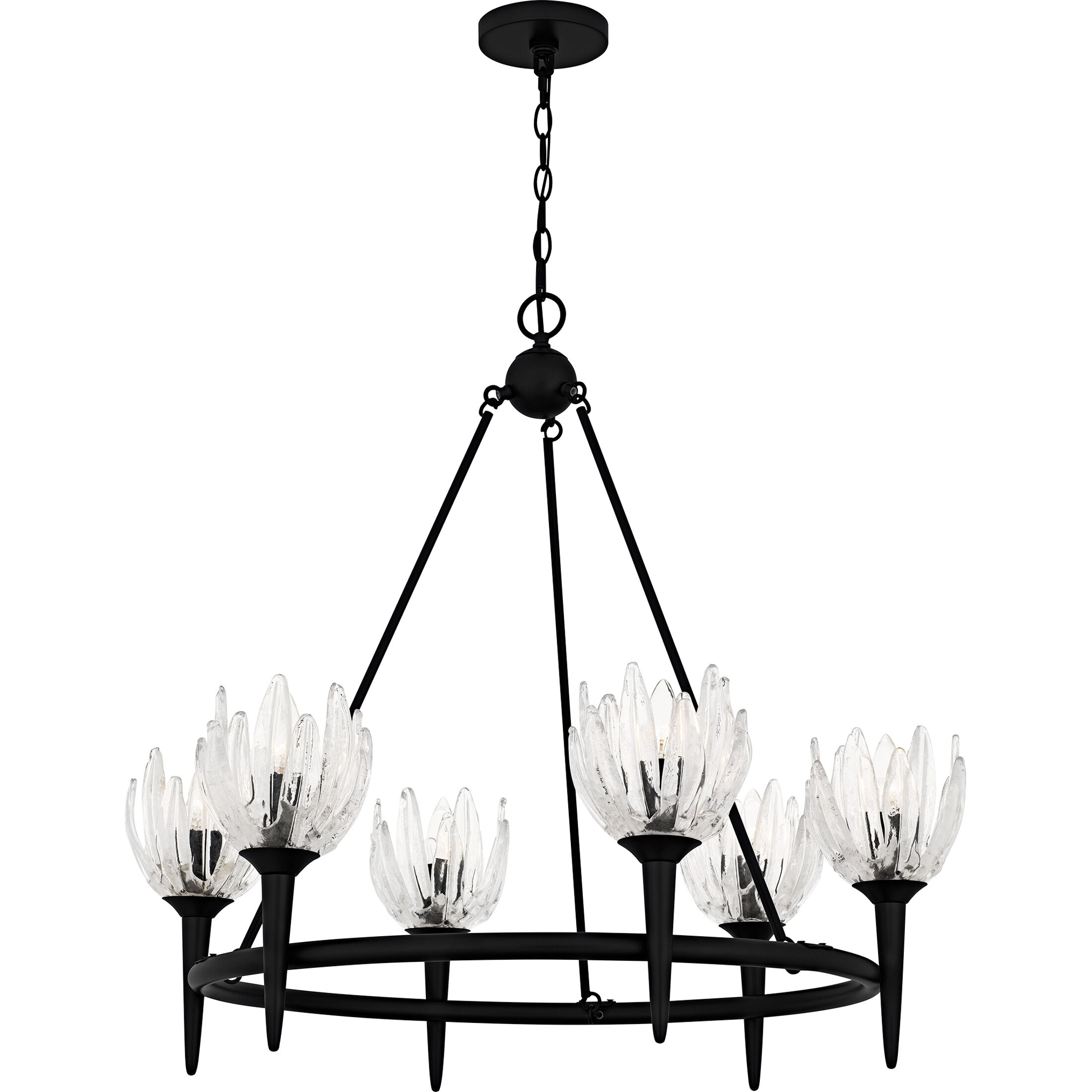 Shea 6 Light 31 inch Matte Black Chandelier Ceiling Light