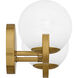 Spherical 2 Light 14.5 inch Aged Brass Bath Light Wall Light, Medium