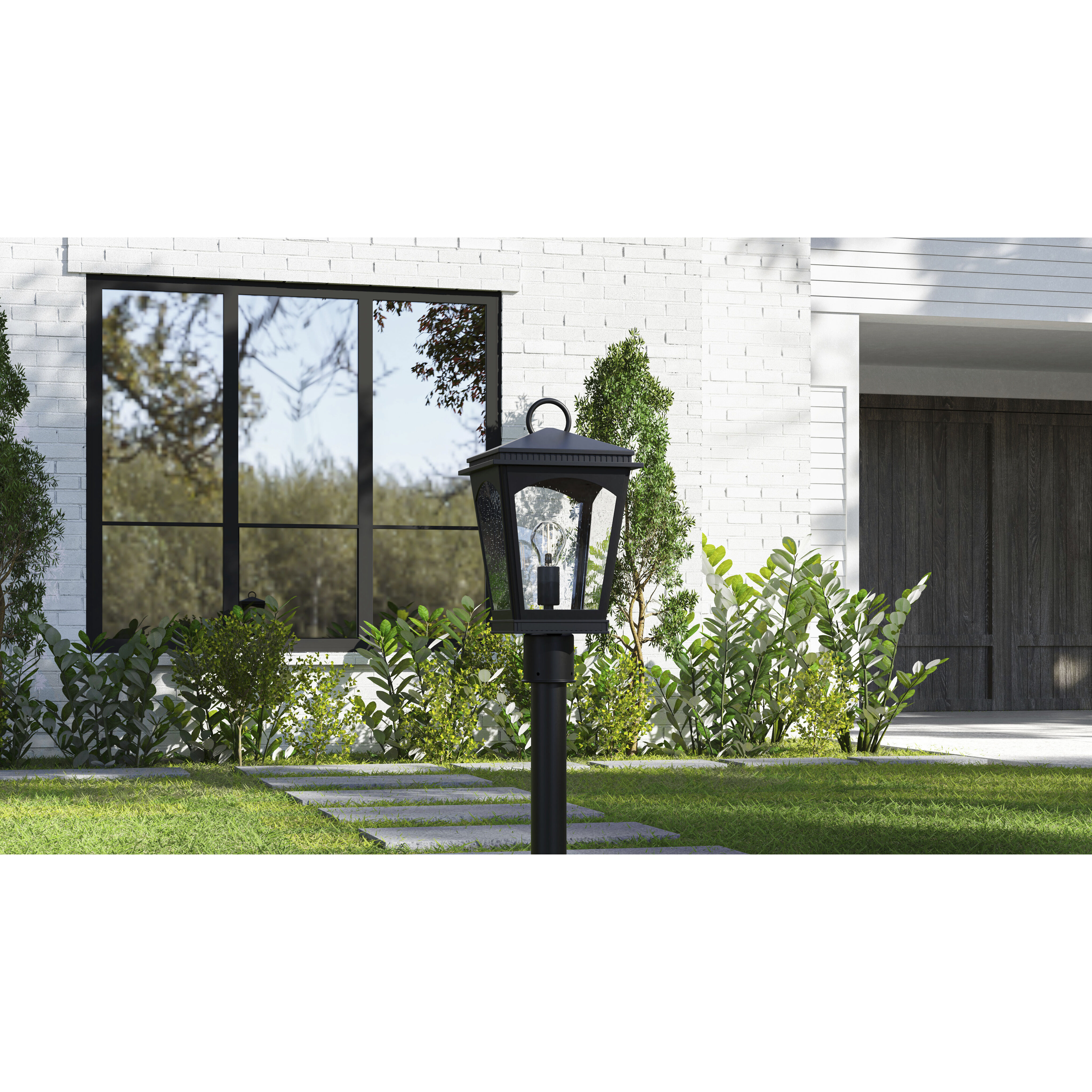 Huck 1 Light 19.25 inch Earth Black Outdoor Post Lantern, Large
