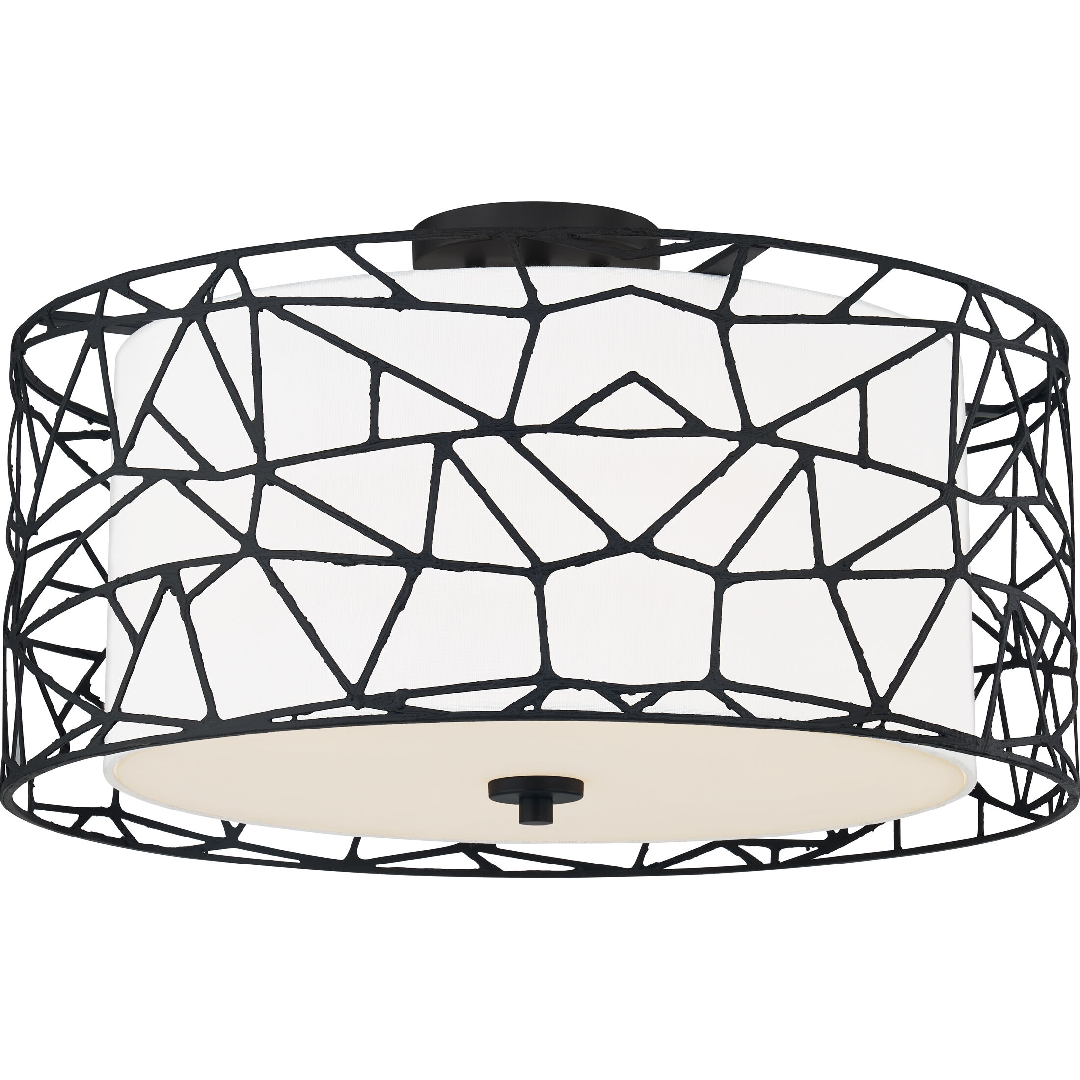 Newcastle 4 Light 23.5 inch Matte Black Semi-Flush Mount Ceiling Light