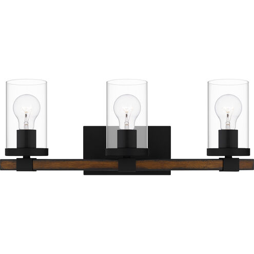 Nottinghill 3 Light 22 inch Matte Black Bath Light Wall Light