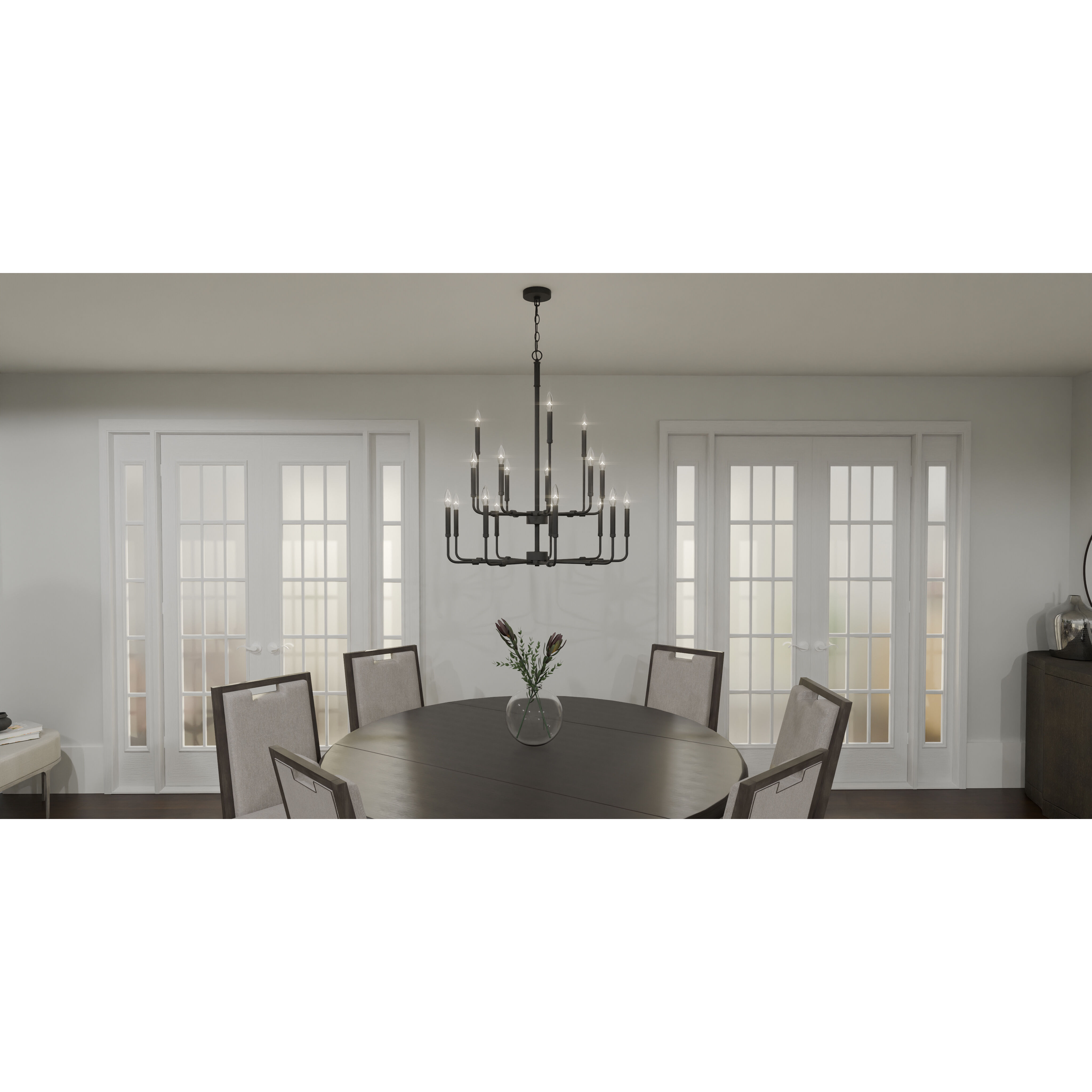 Quoizel ABR5132MBK Abner 18 Light 32 inch Matte Black Chandelier Ceiling  Light