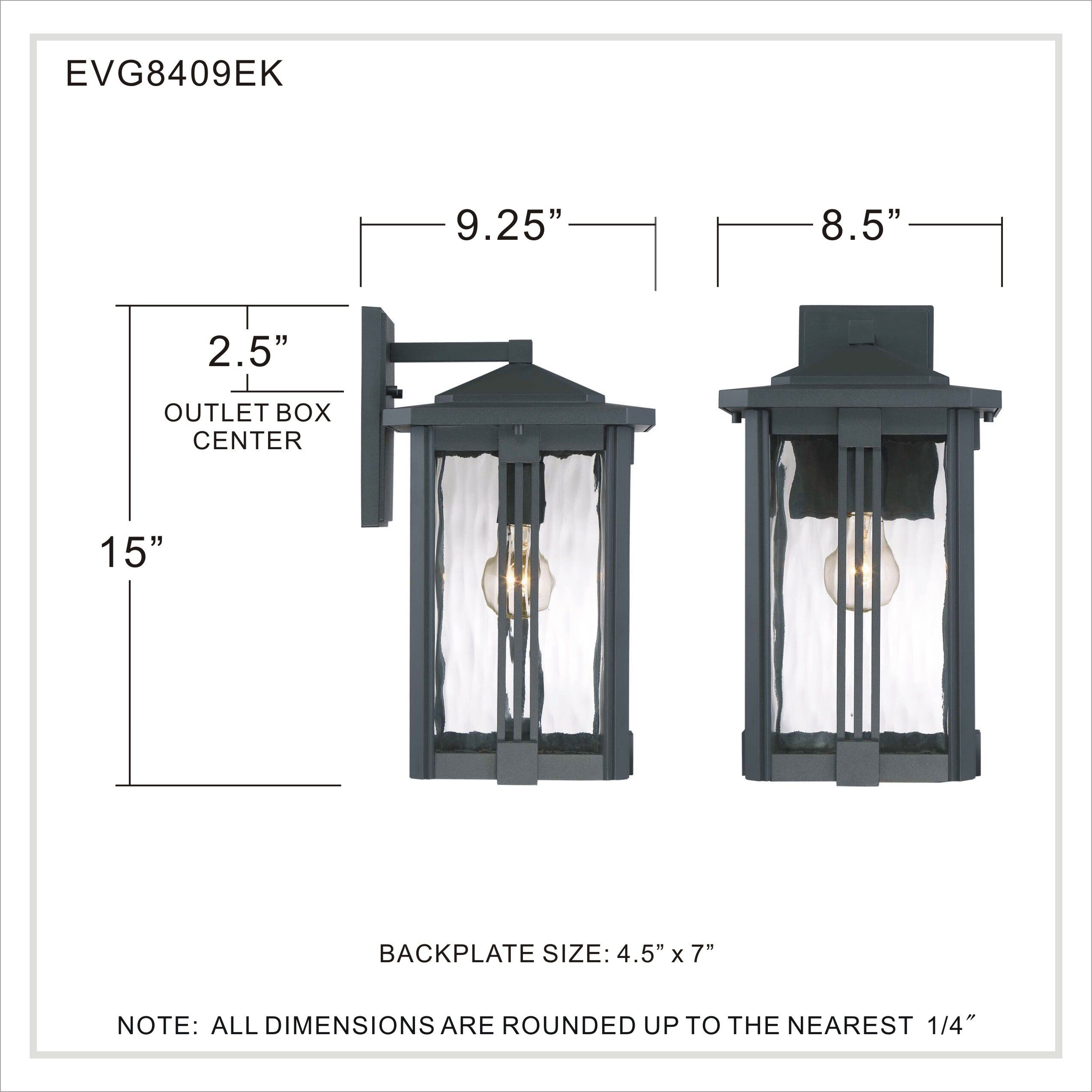 Everglade 1 Light 15 inch Earth Black Outdoor Wall Lantern