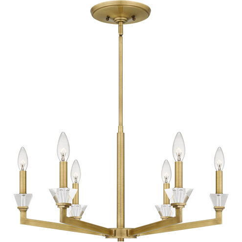 Lottie 6 Light 27 inch Aged Brass Chandelier Ceiling Light