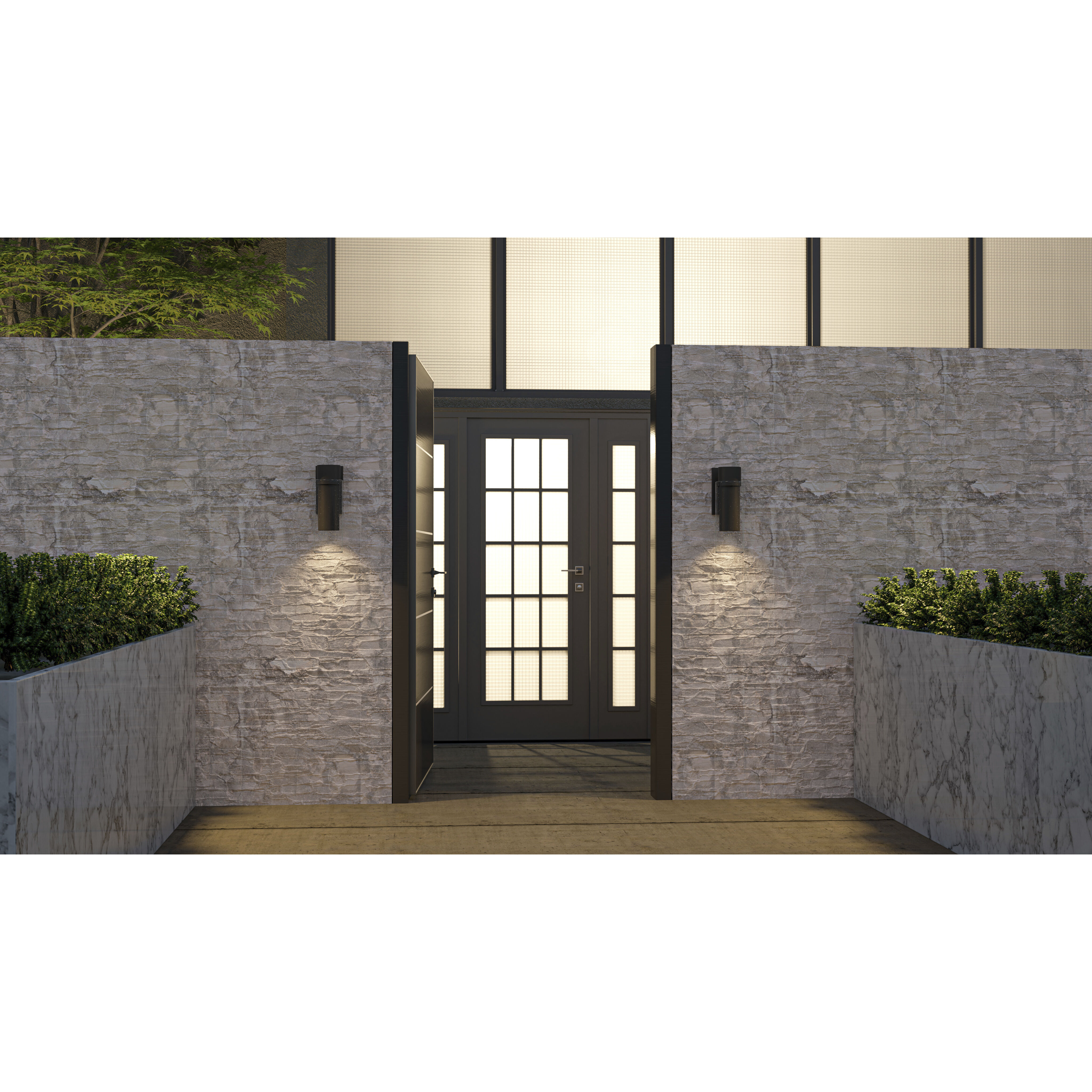 Sawyer LED 15 inch Matte Black Outdoor Wall Lantern, Medium