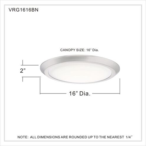 Verge LED 16 inch Brushed Nickel Flush Mount Ceiling Light