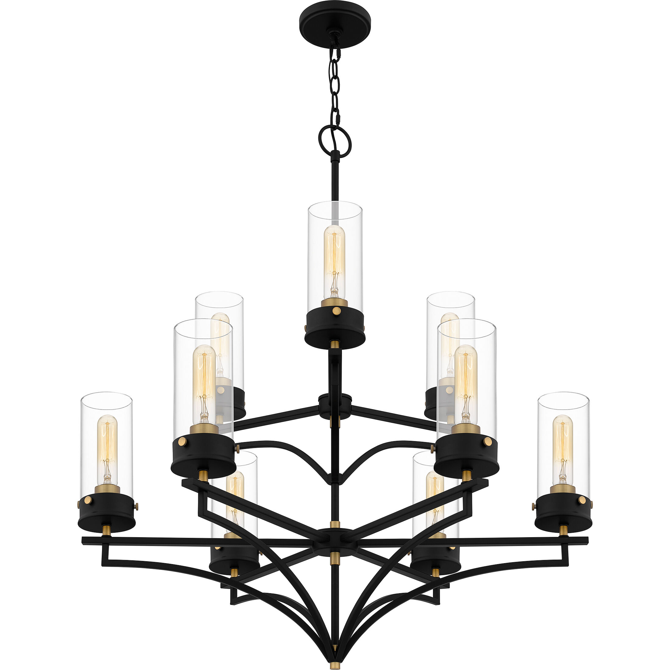 Hillside 9 Light 31.75 inch Matte Black Chandelier Ceiling Light