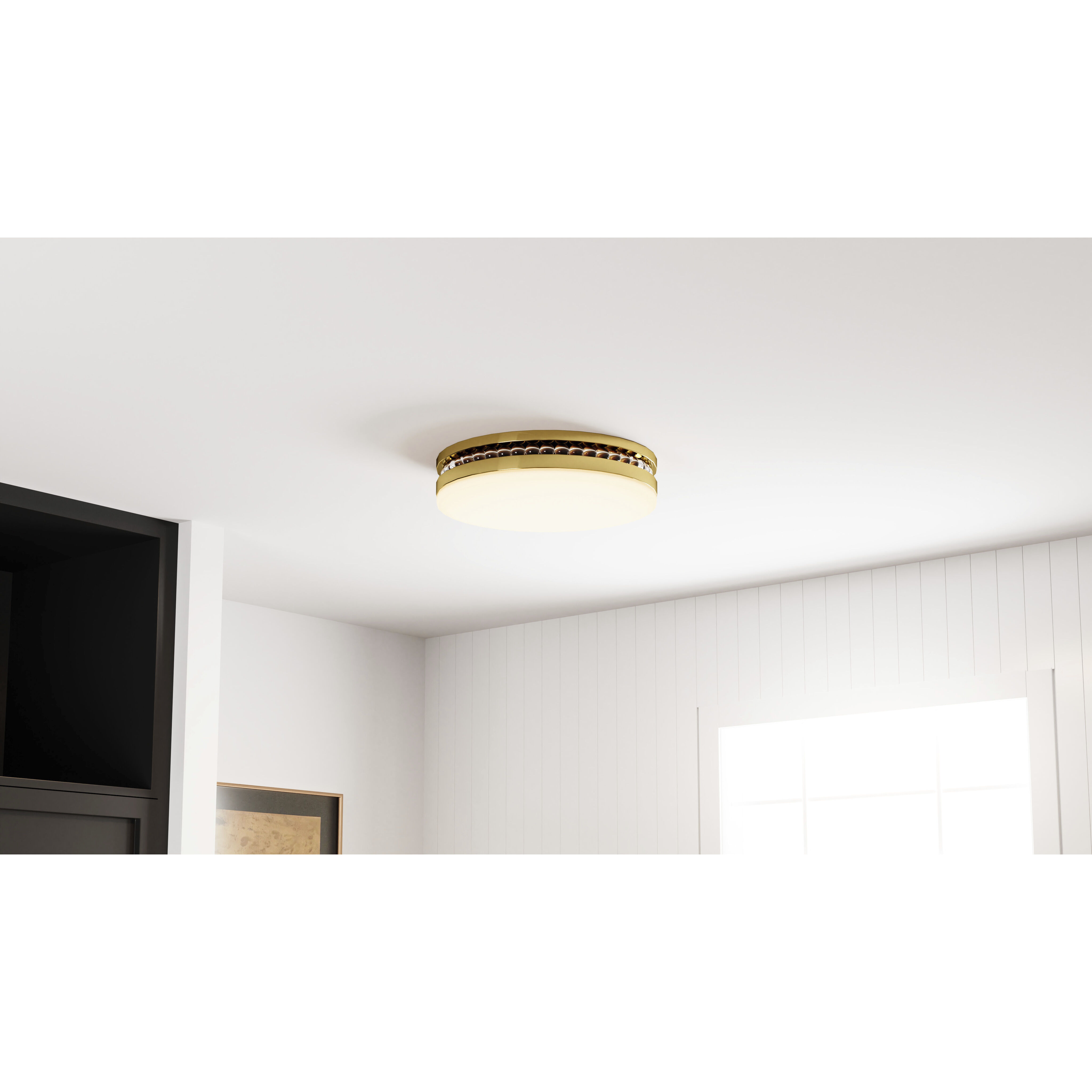 Carey LED 16 inch Brushed Gold Flush Mount Ceiling Light, Medium