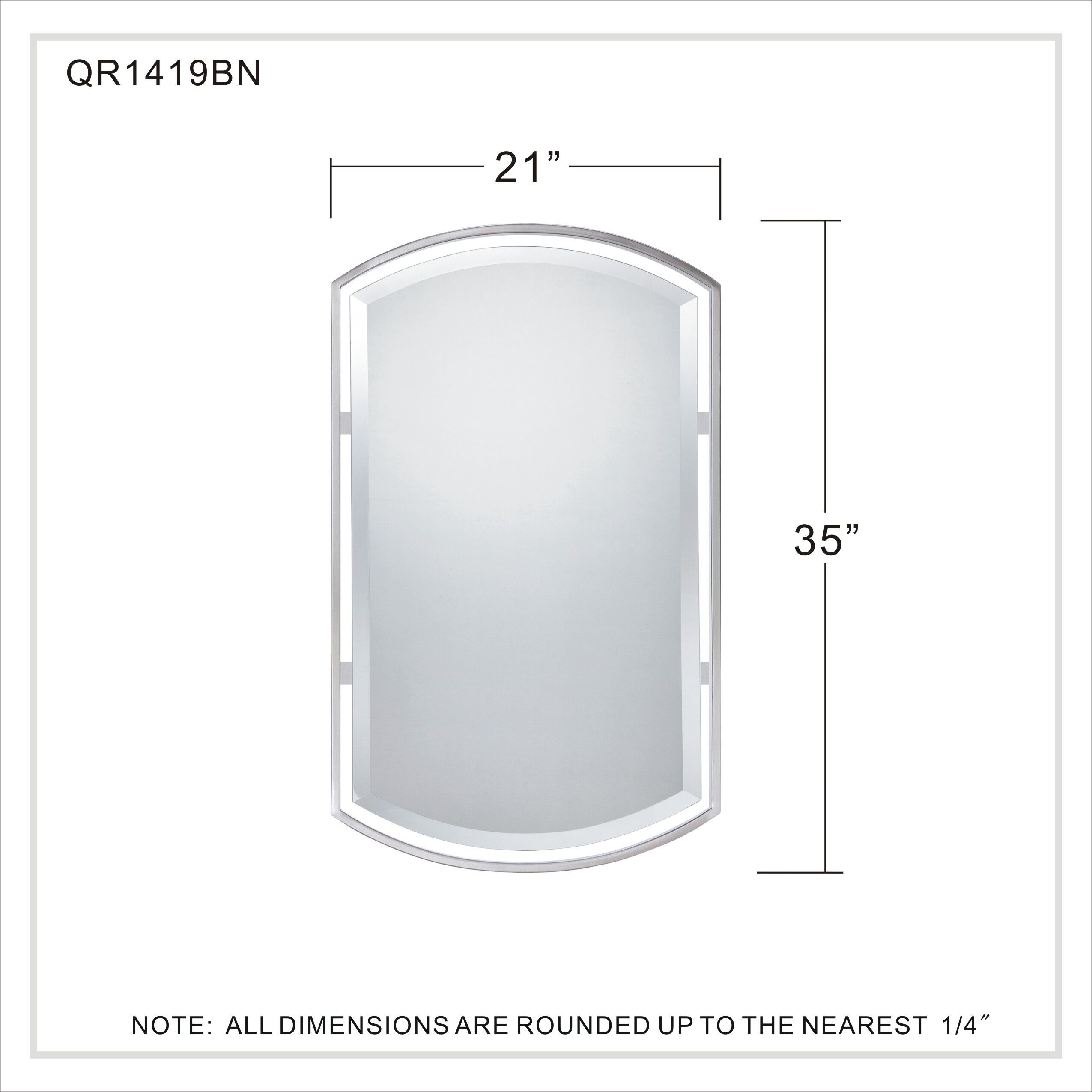 Breckenridge 35 X 21 inch Brushed Nickel Wall Mirror