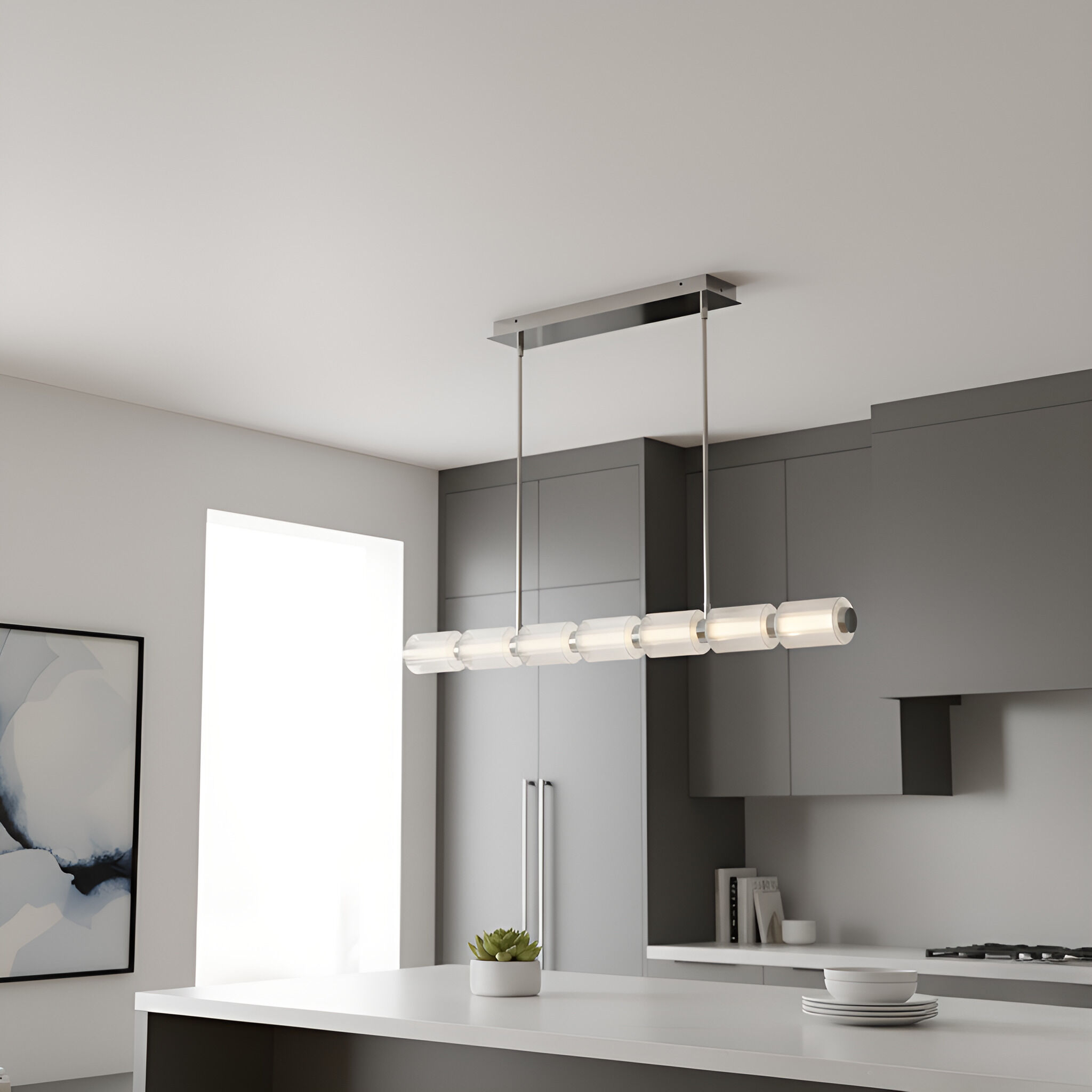 Turner LED 42.25 inch Black Chrome Island Light Ceiling Light