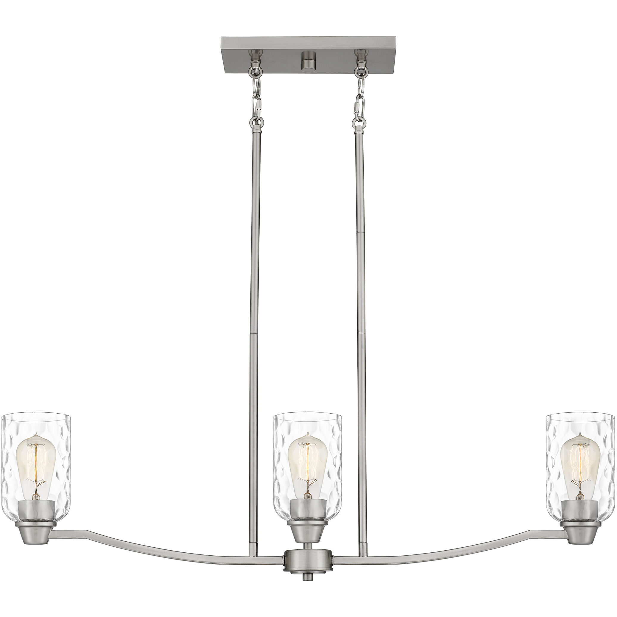 Acacia 3 Light 35 inch Brushed Nickel Island Light Ceiling Light