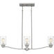 Acacia 3 Light 35 inch Brushed Nickel Island Light Ceiling Light