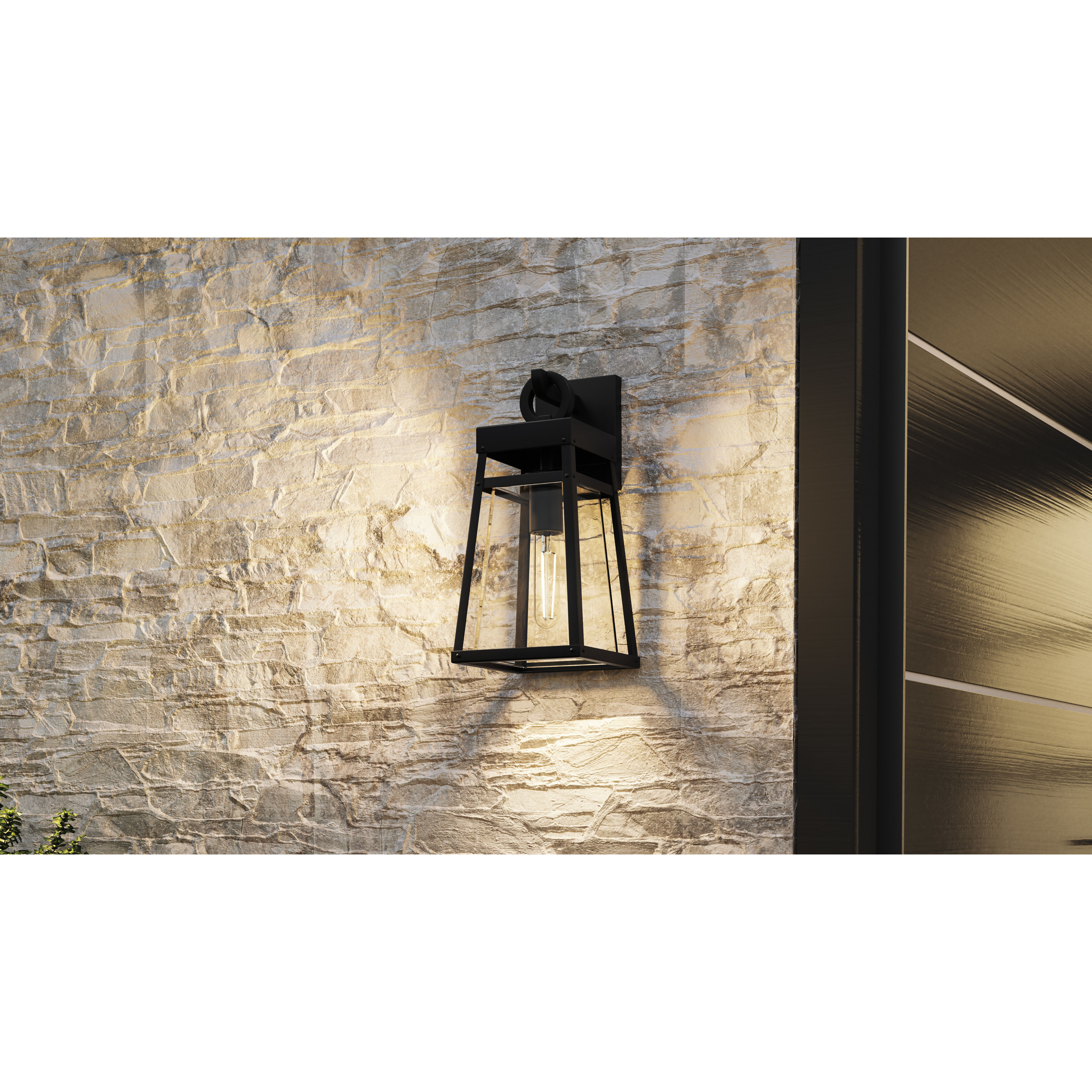 Godfrey 1 Light 14 inch Matte Black Outdoor Wall Lantern
