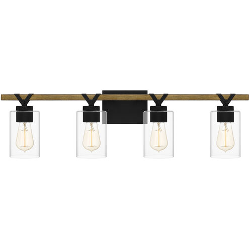 Devon Court 4 Light 32 inch Matte Black Bath Light Wall Light