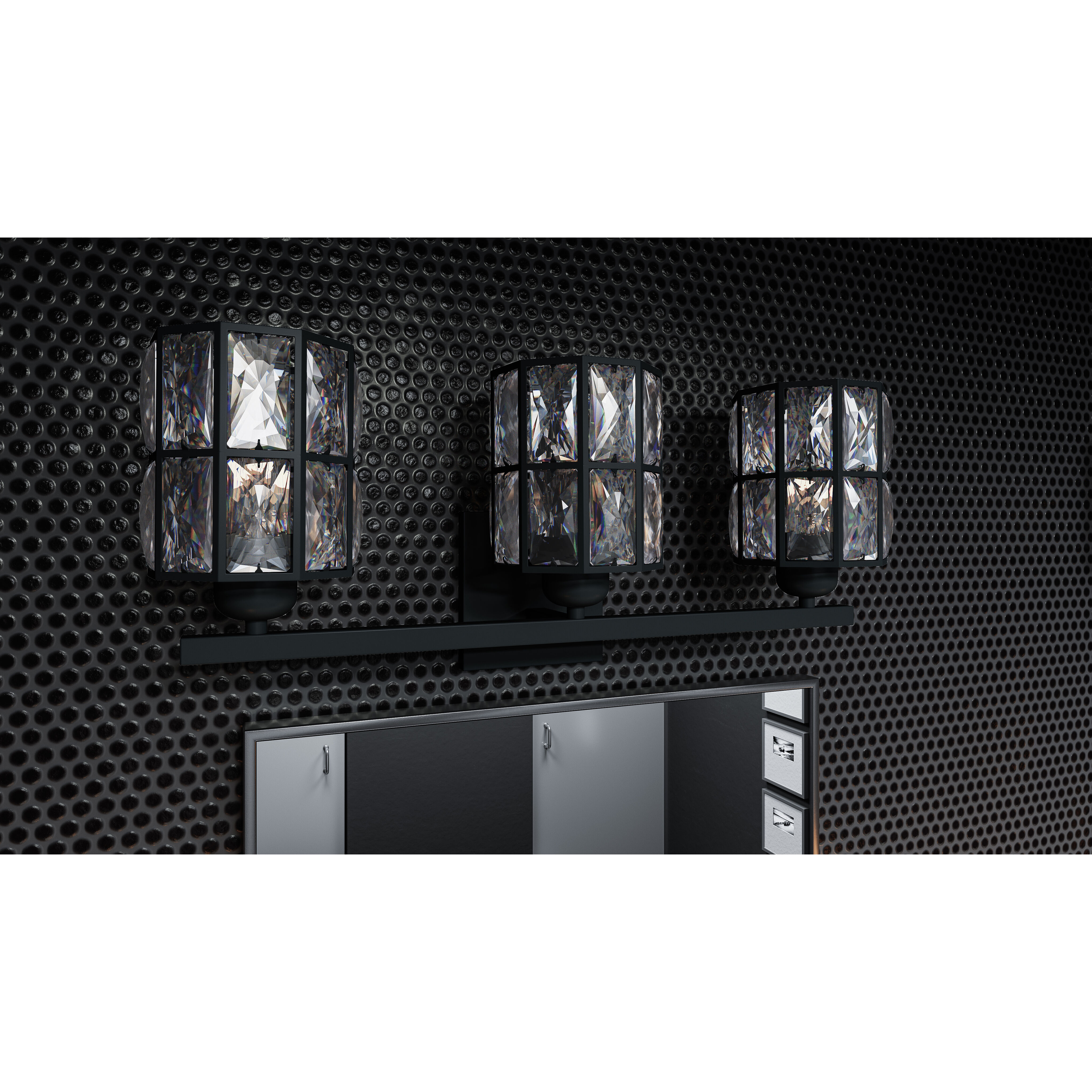 Gibson 3 Light 21 inch Matte Black Bath Light Wall Light