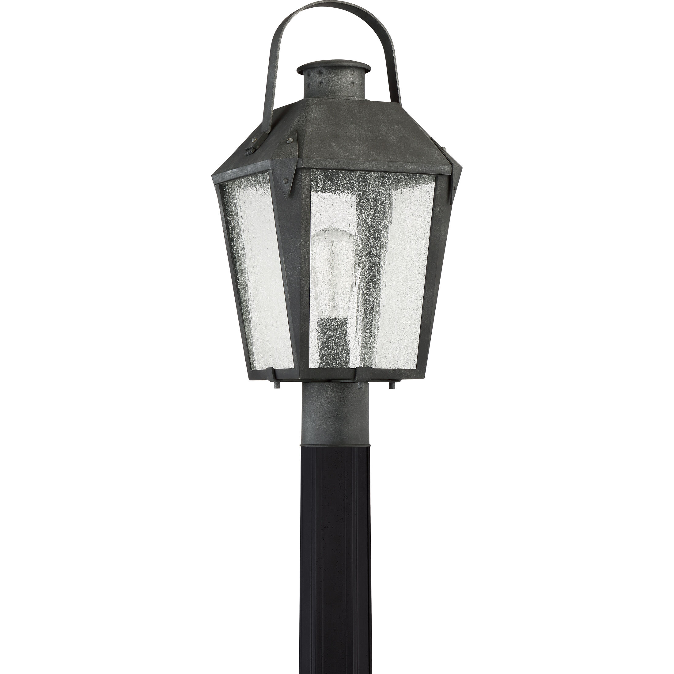 Carriage 1 Light 21.75 inch Mottled Black Outdoor Post Lantern