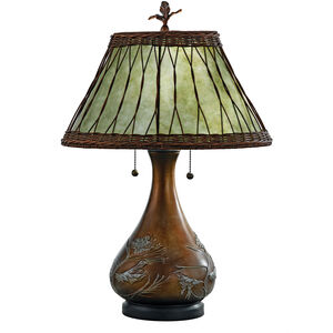 Mica 25 inch 60 watt Bronze Table Lamp Portable Light, Naturals