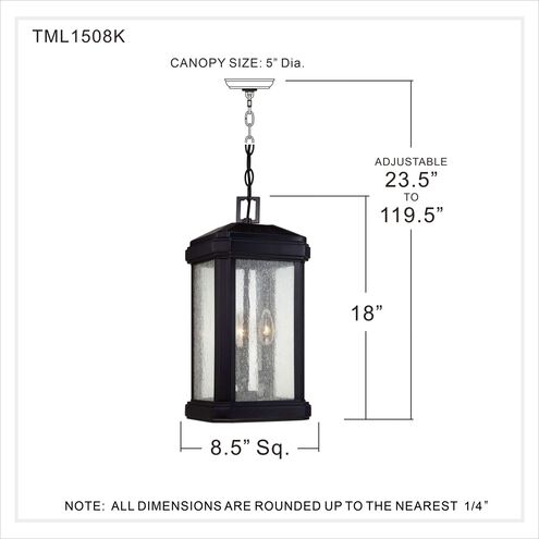 Trumbull 3 Light 8.5 inch Mystic Black Mini Pendant Ceiling Light, Small