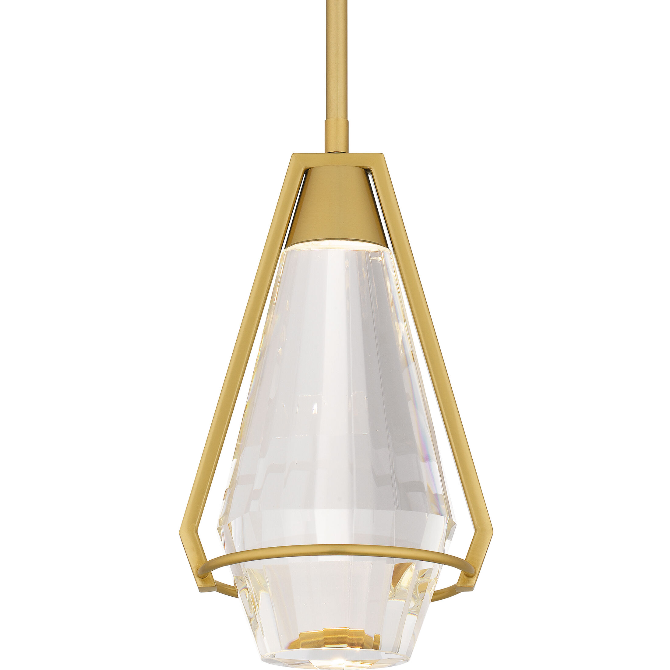 Luca LED 7 inch Brushed Gold Mini Pendant Ceiling Light, Small