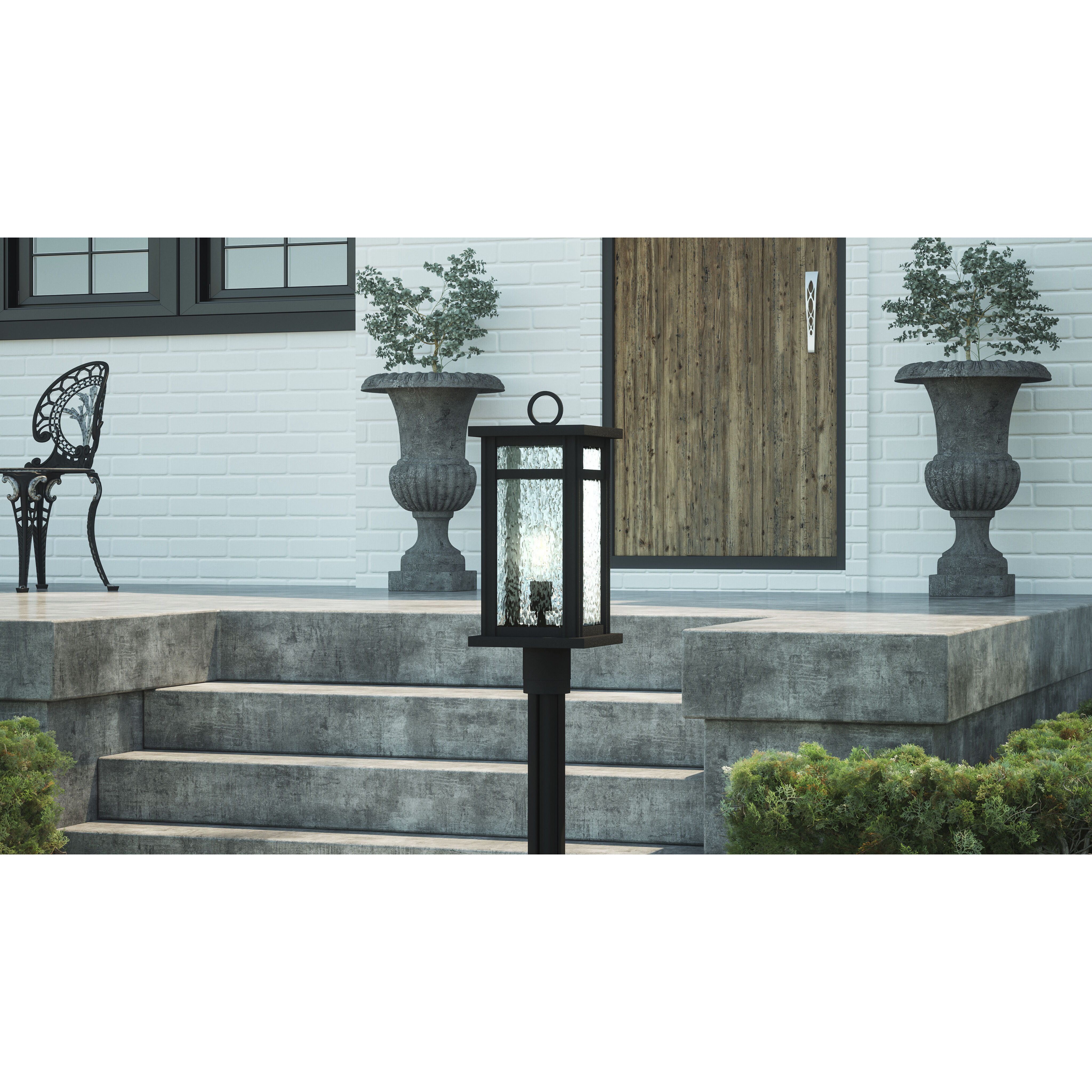 Moira 1 Light 21 inch Earth Black Outdoor Post Lantern, Large