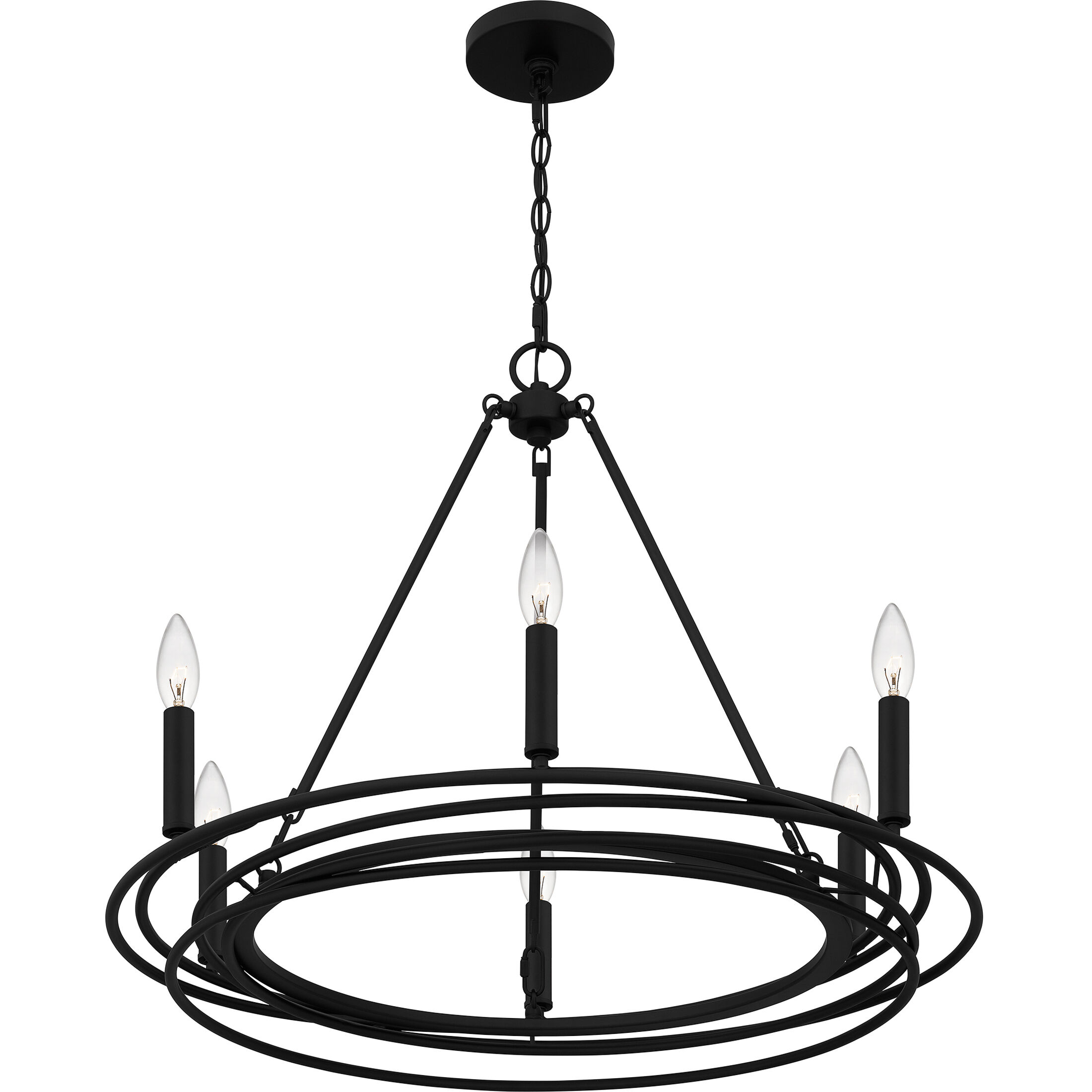 Calliope 6 Light 26.5 inch Matte Black Chandelier Ceiling Light