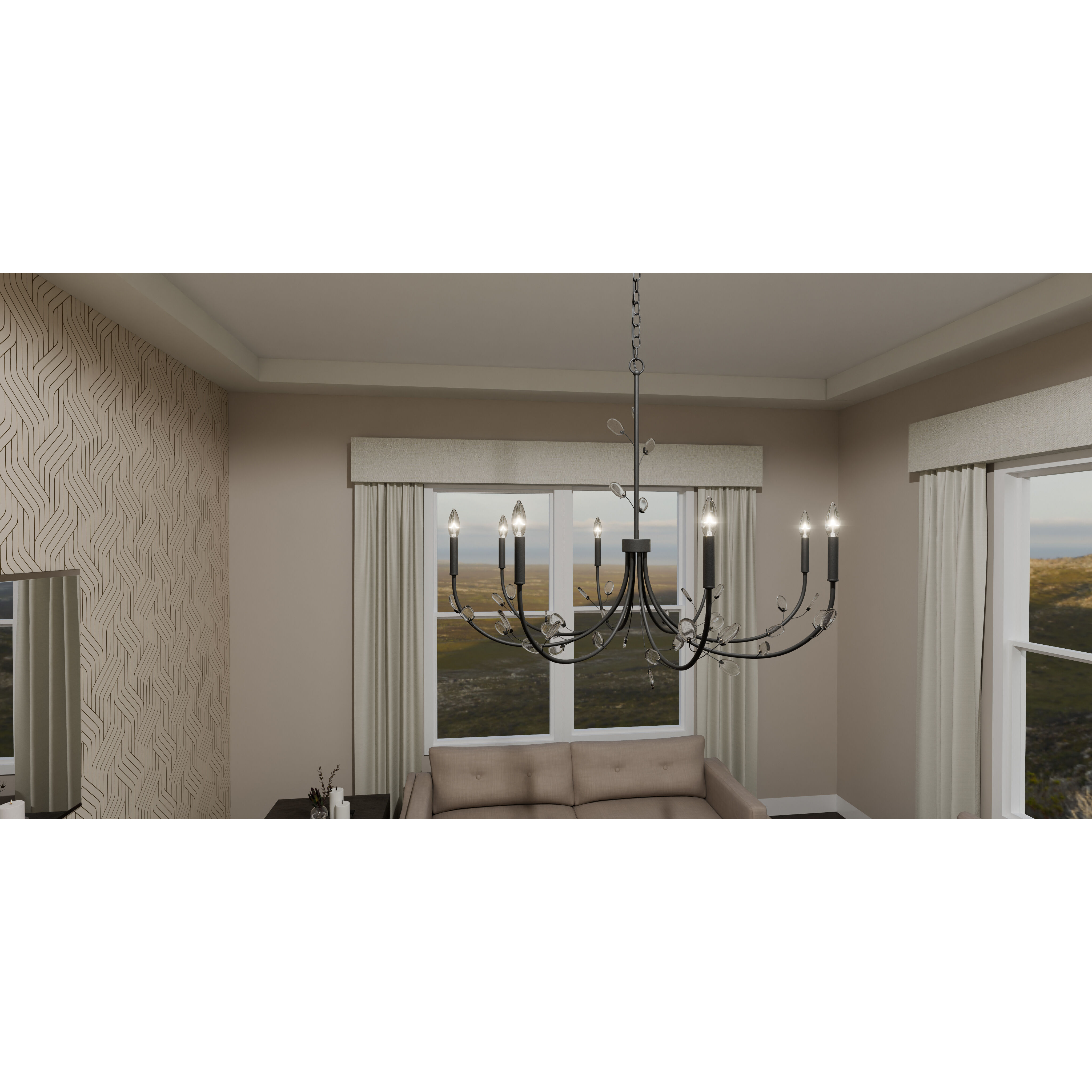 Heiress 8 Light 40 inch Matte Black Chandelier Ceiling Light