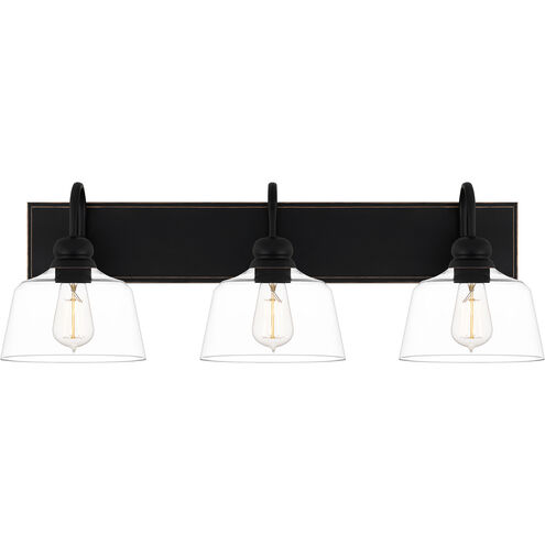 Blanton 3 Light 30 inch Matte Black Bath Light Wall Light