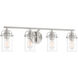 Emerson 4 Light 34 inch Brushed Nickel Vanity Light Wall Light