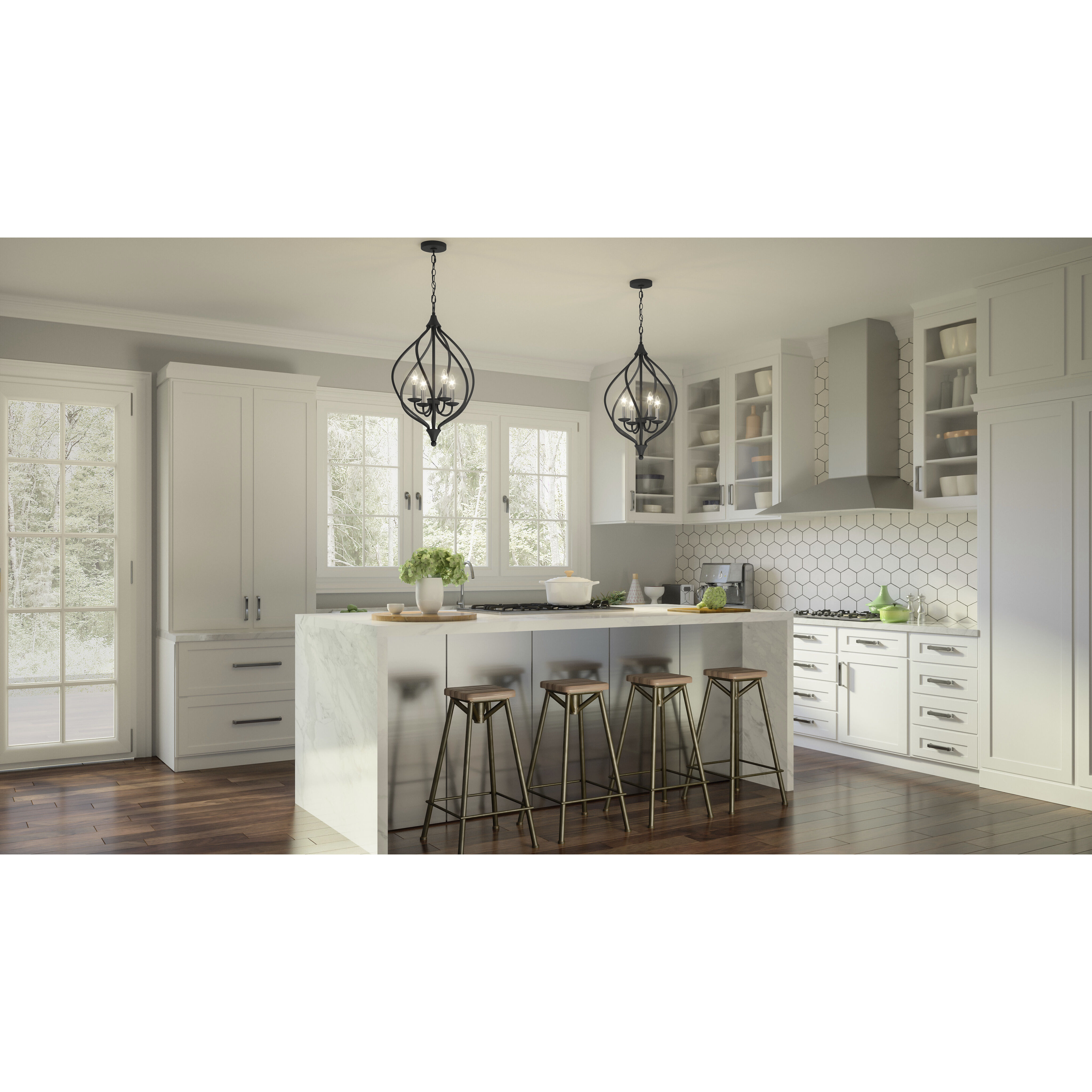 Dupont 4 Light 16 inch Old Bronze Pendant Ceiling Light