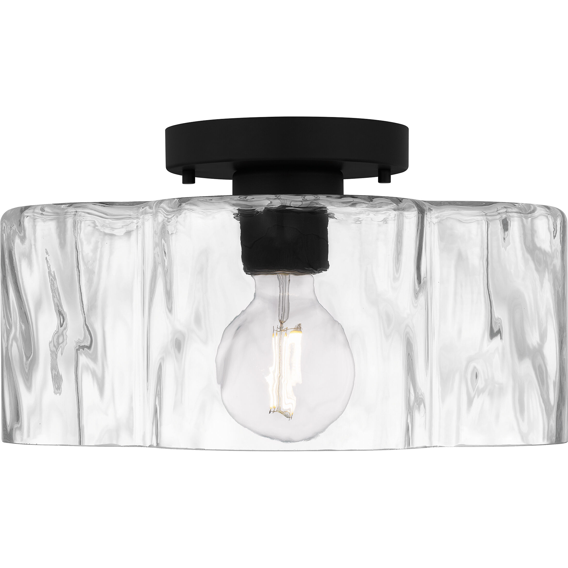 Quoizel QSF6760MBK Lilly 1 Light 14 inch Matte Black Semi