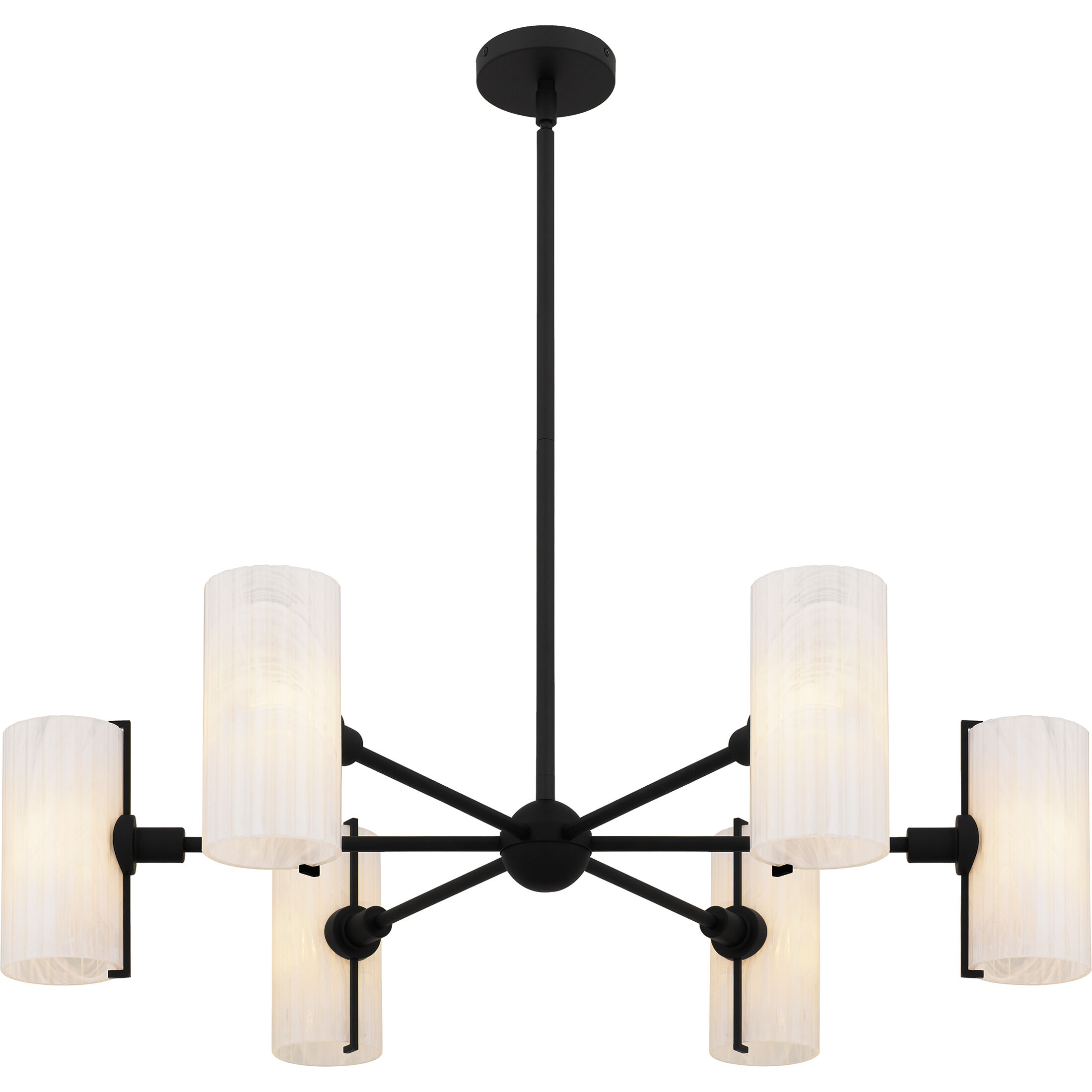 Curran 6 Light 36 inch Matte Black Chandelier Ceiling Light