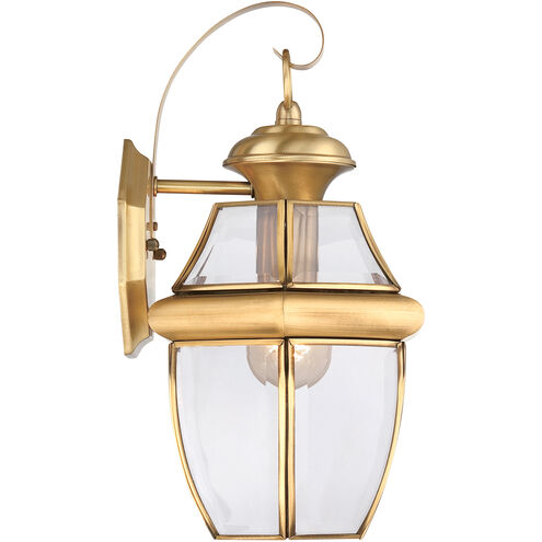 Newbury 1 Light 14 inch Polished Brass Outdoor Wall Lantern