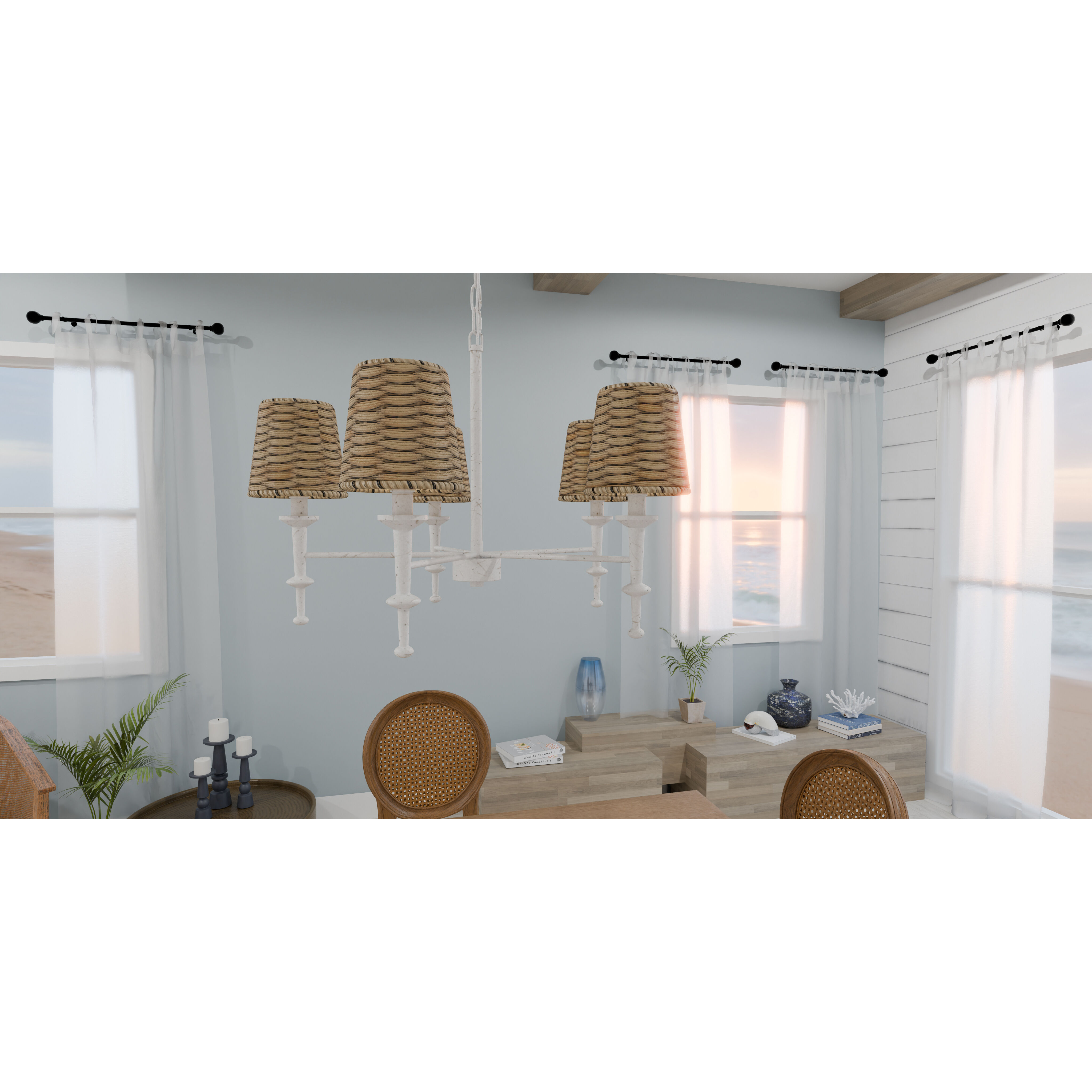 Flannery 5 Light 26 inch Antique White Chandelier Ceiling Light