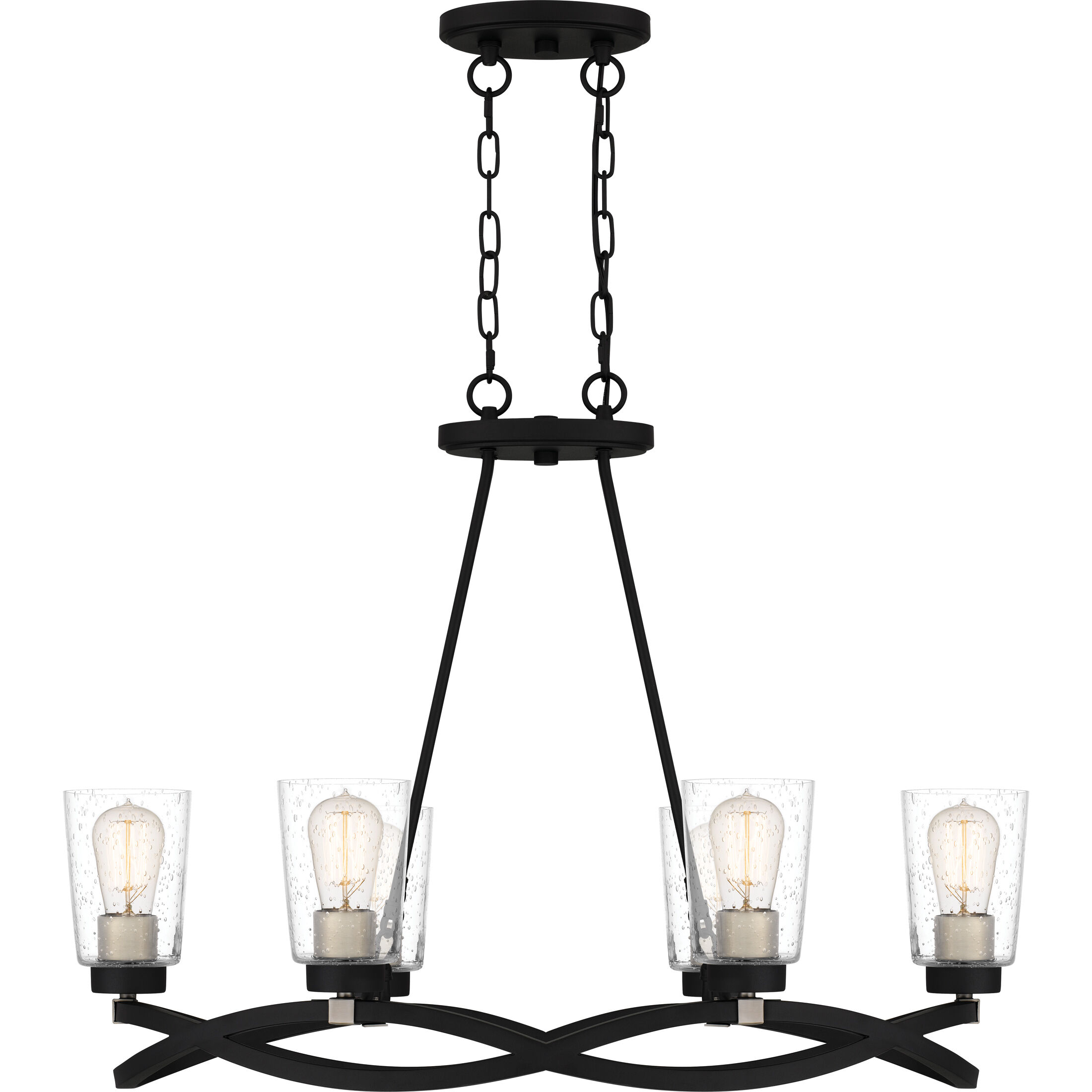 Overlook 6 Light 33 inch Earth Black Island Light Ceiling Light