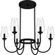 Viscount 6 Light 28 inch Matte Black Chandelier Ceiling Light